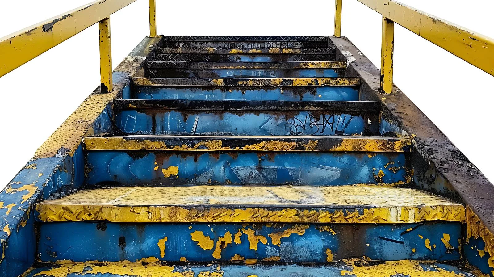 Vibrant Yellow and Blue Staircase Ascending — free download from Dotvec