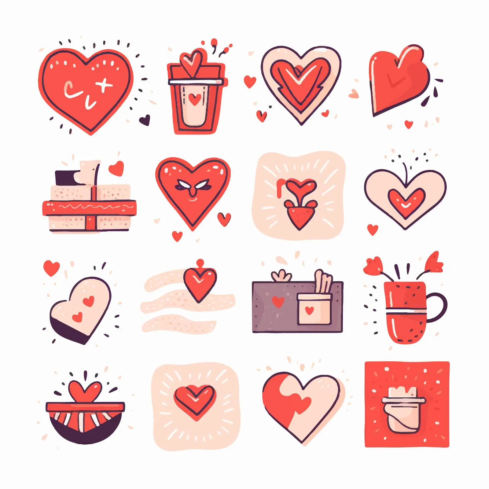 Love-themed Stickers for Happy Valentine's Day — free download from Dotvec