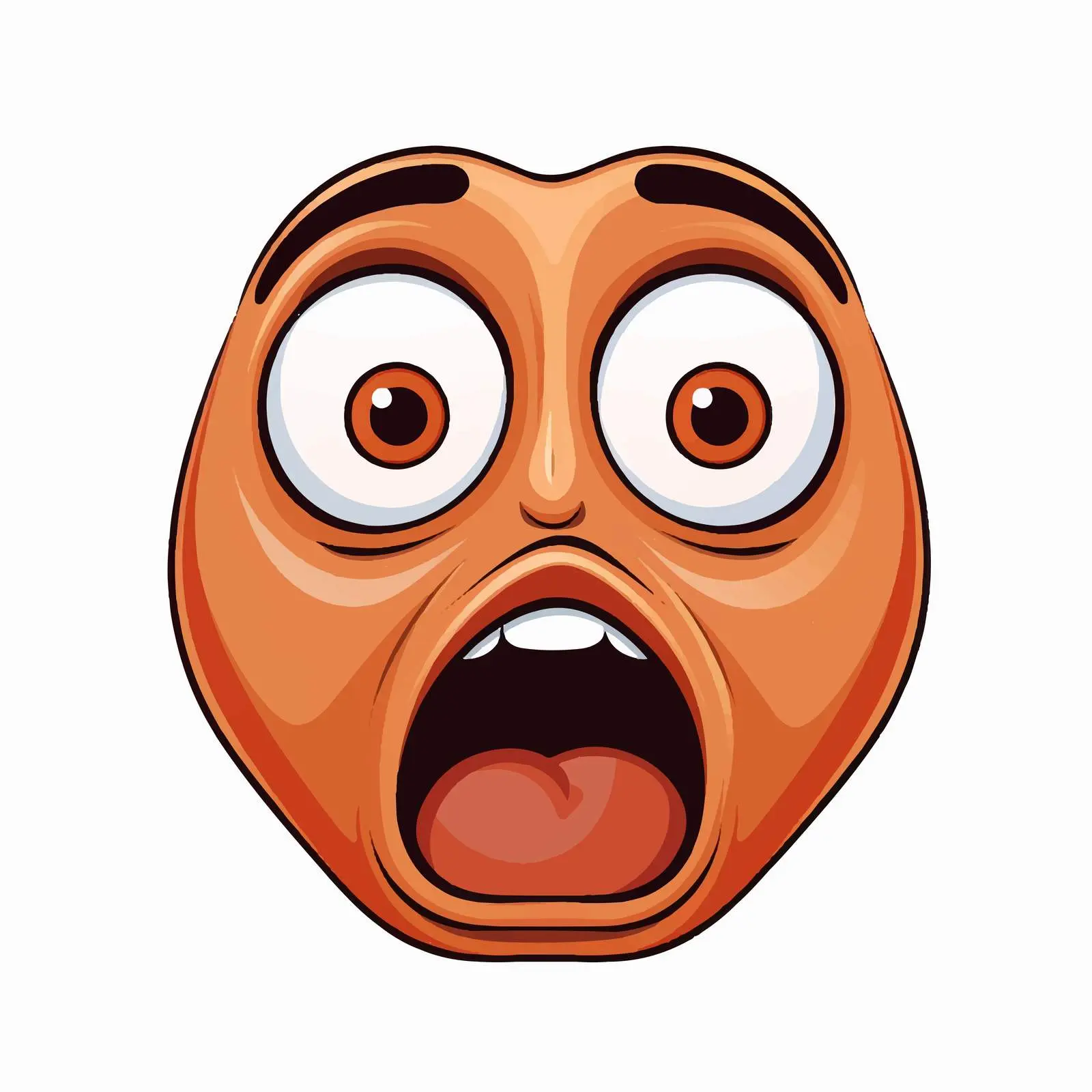 Shocked and Surprised Cartoon Face Vector – free emotive illustration image from Dotvec