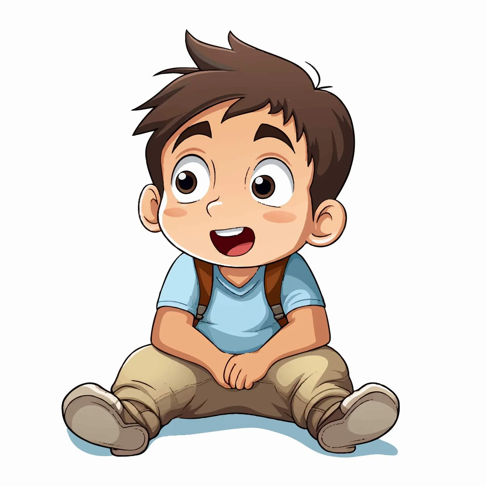 Shocked Boy Sitting on the Ground Vector – free boy illustration image from Dotvec