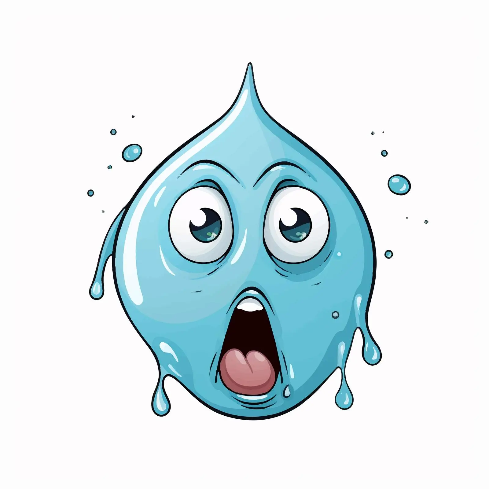Shocked Expression with Sweat Drops Vector — free download from Dotvec