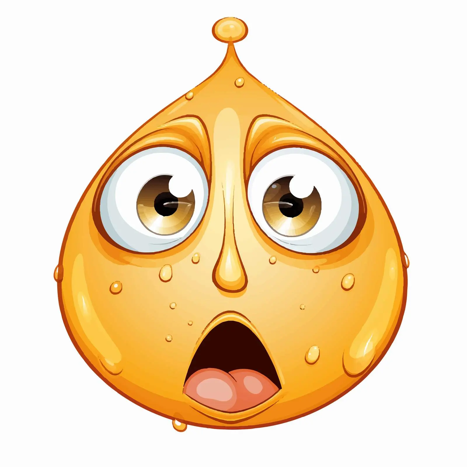 Shocked Cartoon Expression with Sweat Drops – free comic expression image from Dotvec