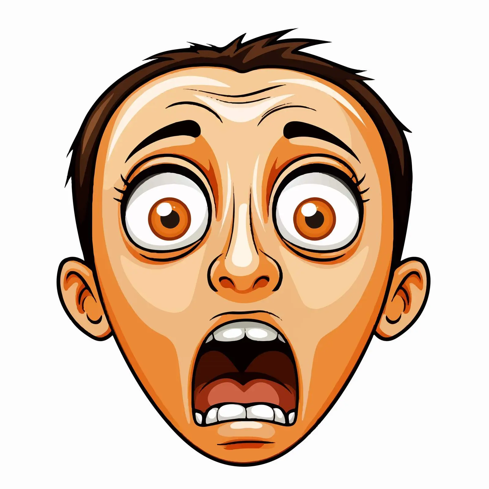 Shocked Face Vector with Wide Eyes and Open Mouth — free download from Dotvec