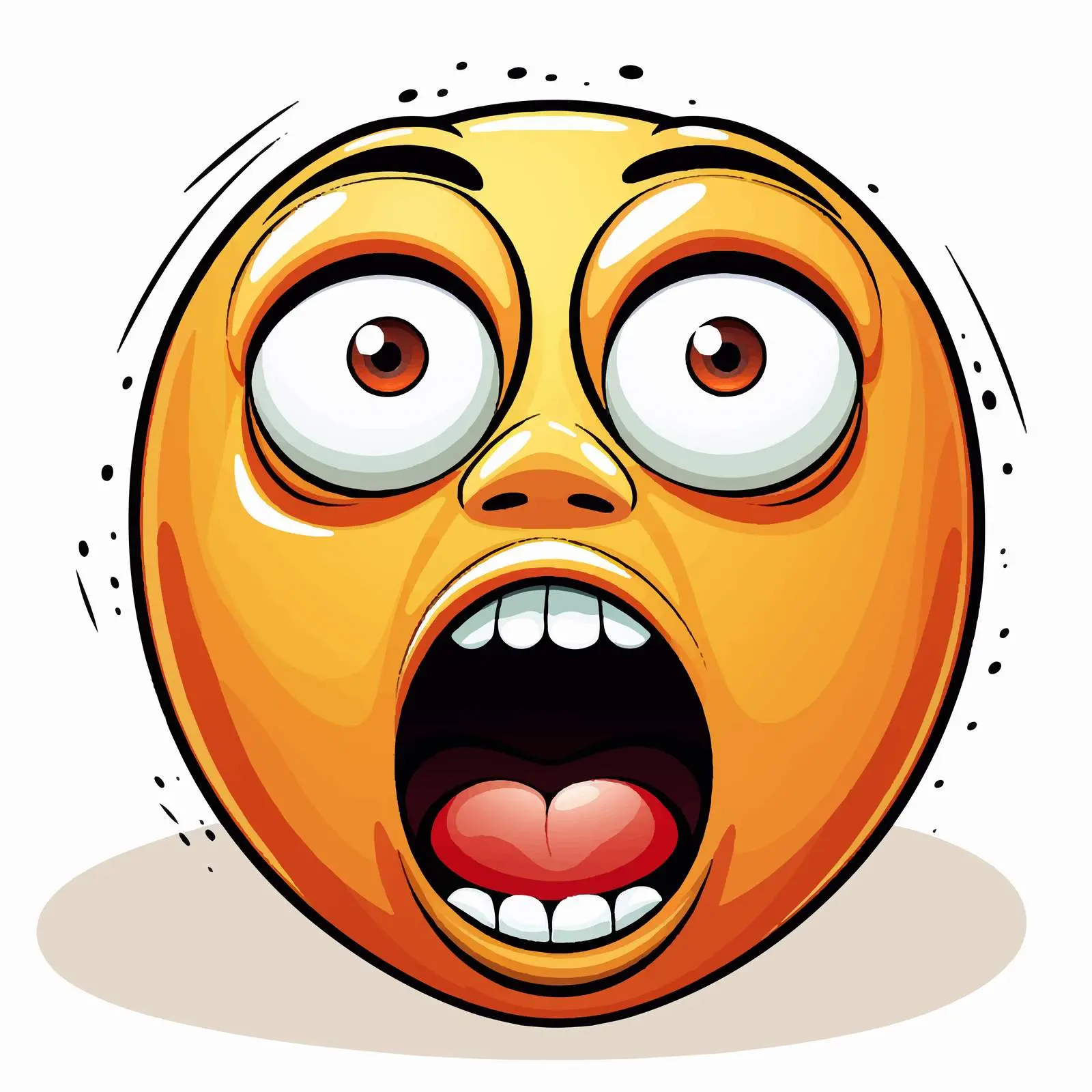 Shocked Face Vector with Wide Eyes and Open Mouth — free download from Dotvec