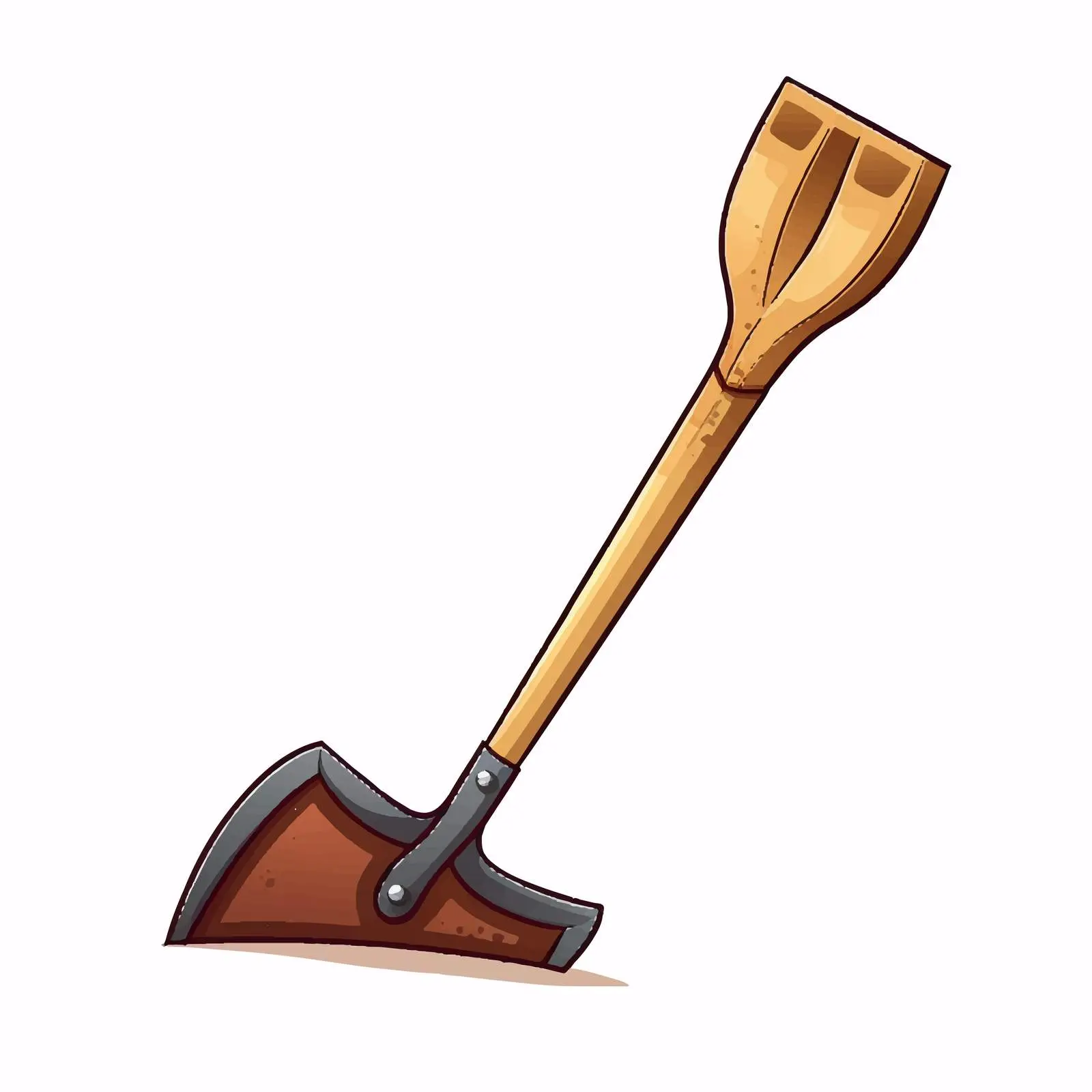 Cartoon Vector Illustration of a Shovel — free download from Dotvec