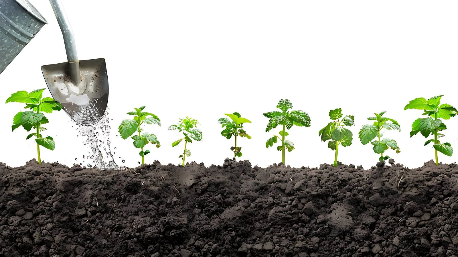 Rustic Shovel Ground Planting Scene — free download from Dotvec