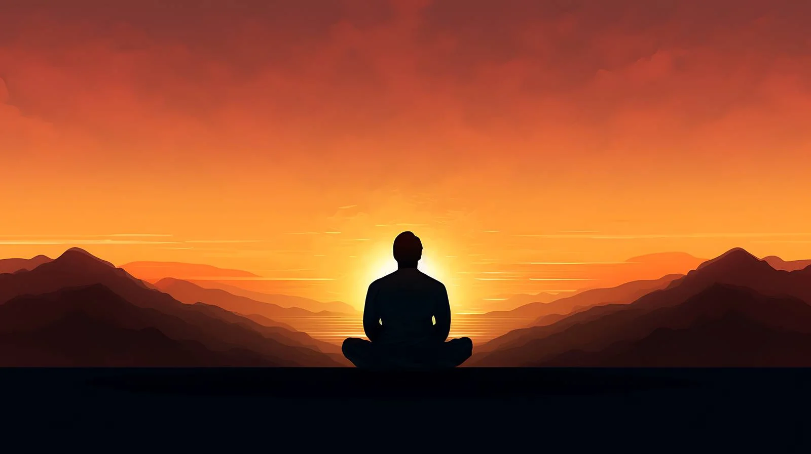 Peaceful Meditation Scene During Golden Hour — free download from Dotvec