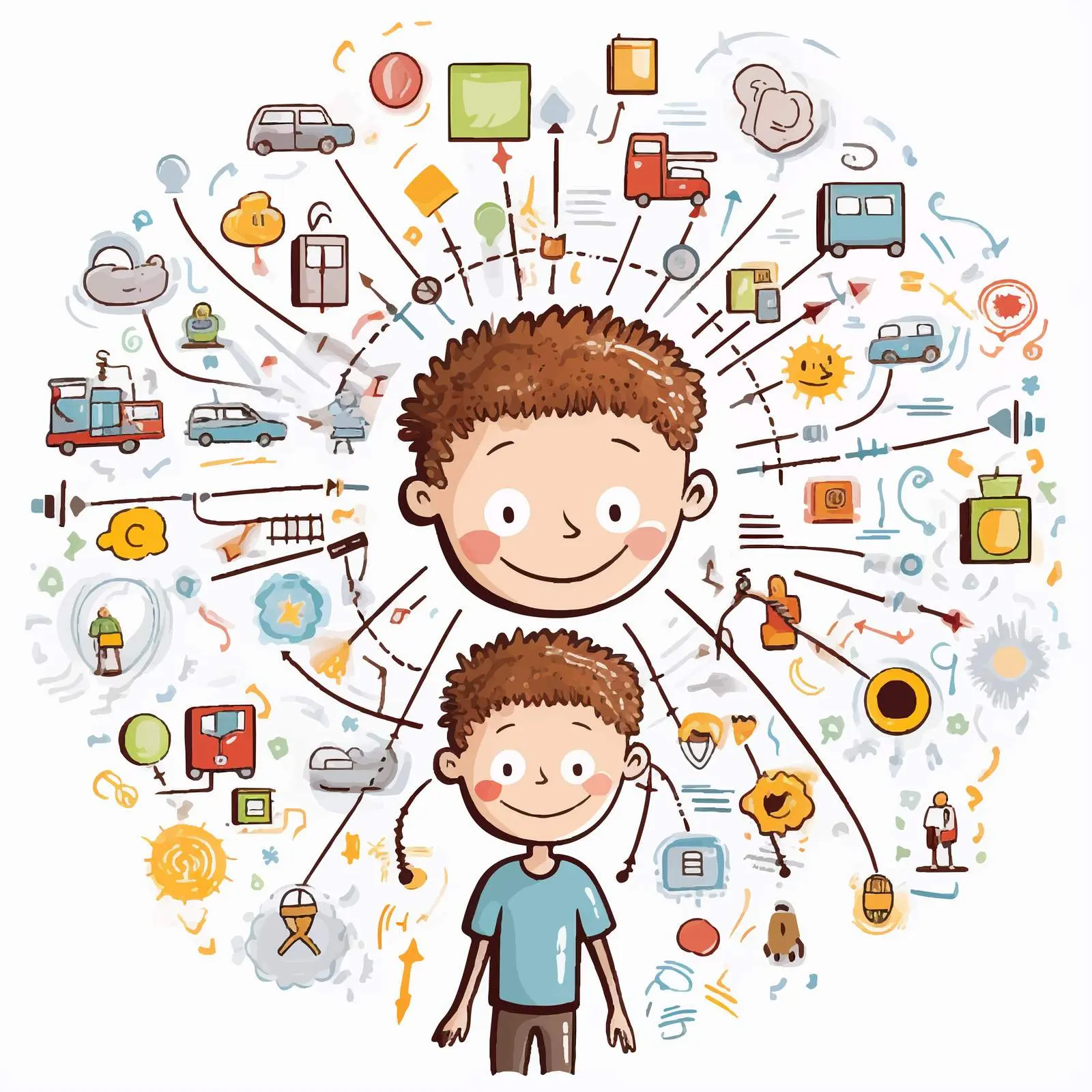 Child-Friendly Mind Map Concept Illustration – free mind map image from Dotvec