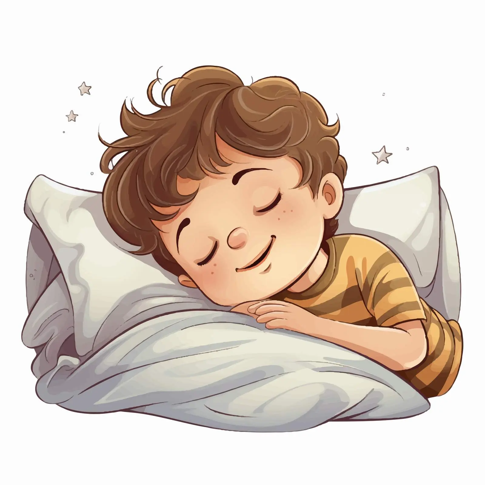 Sleeping Boy on Bed Cartoon Illustration — free download from Dotvec