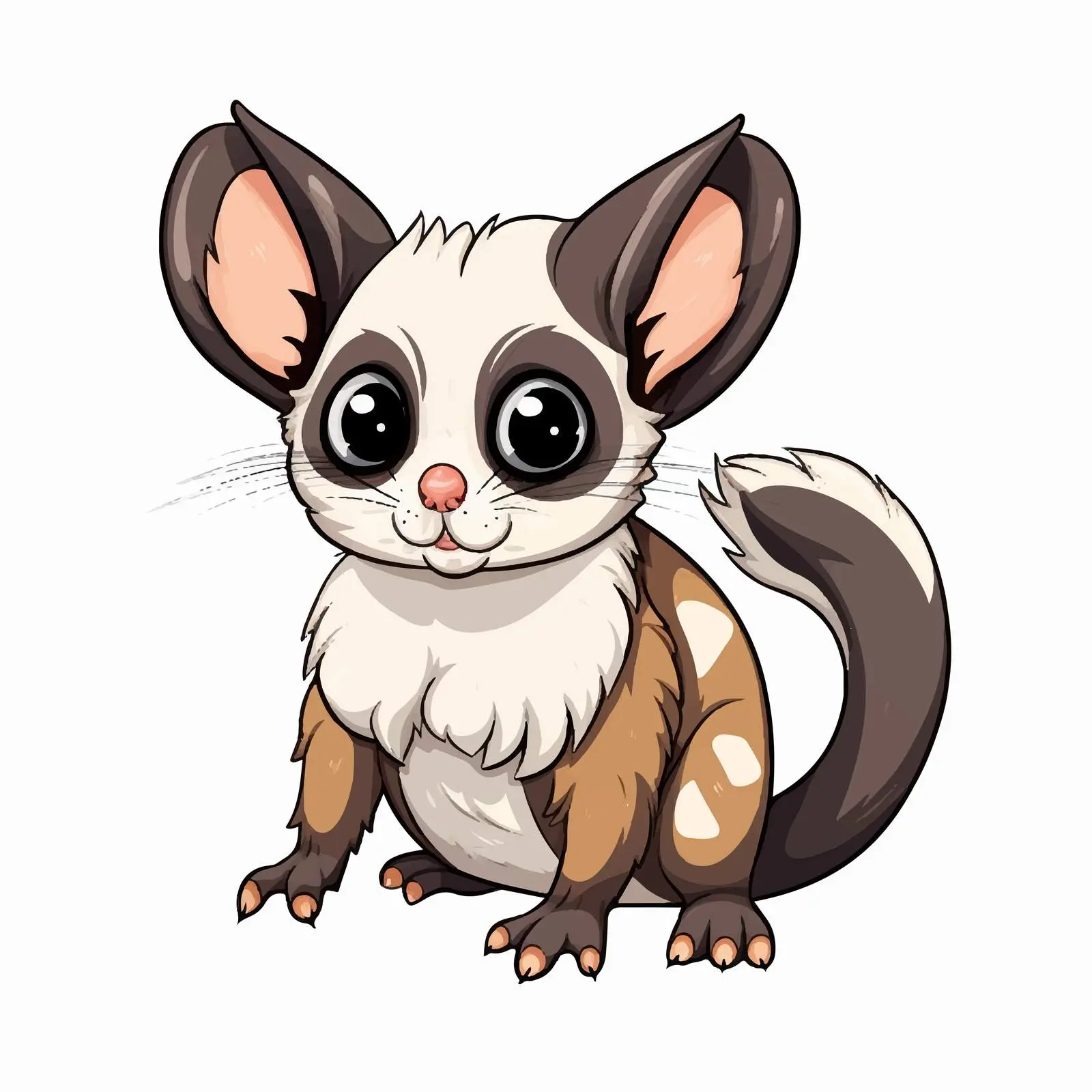 Cute Cartoon Brown Furry Sugar Glider Vector — free download from Dotvec
