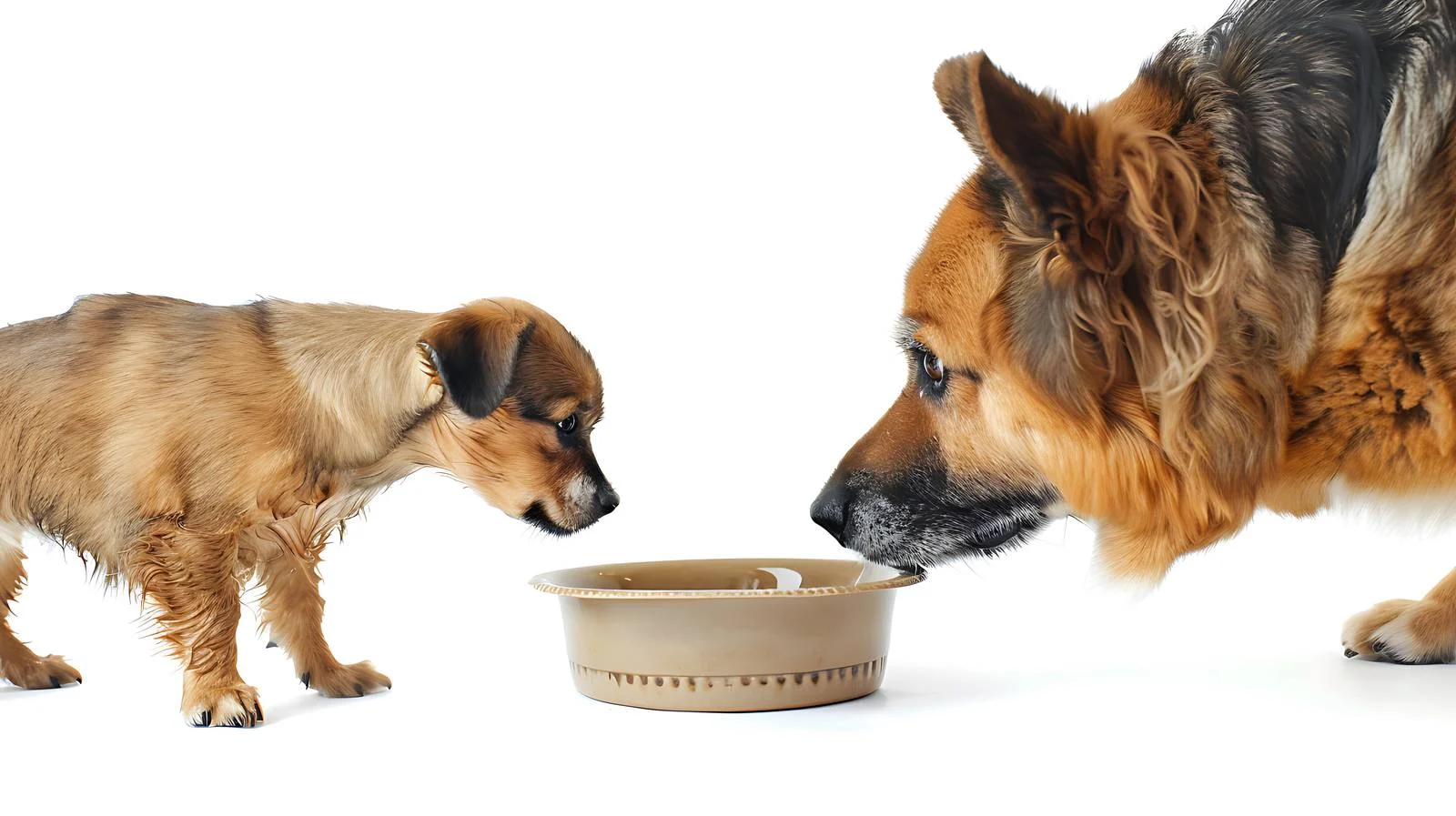Curious Dog Drinking from Large Dish — free download from Dotvec
