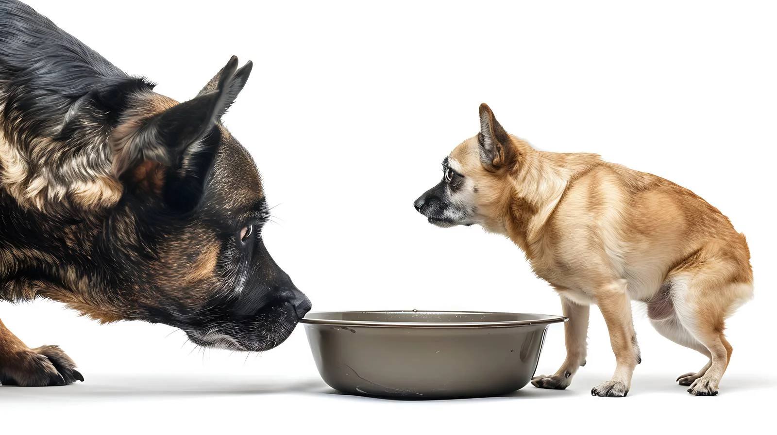 Small Dog Drinking From Large Dish — free download from Dotvec