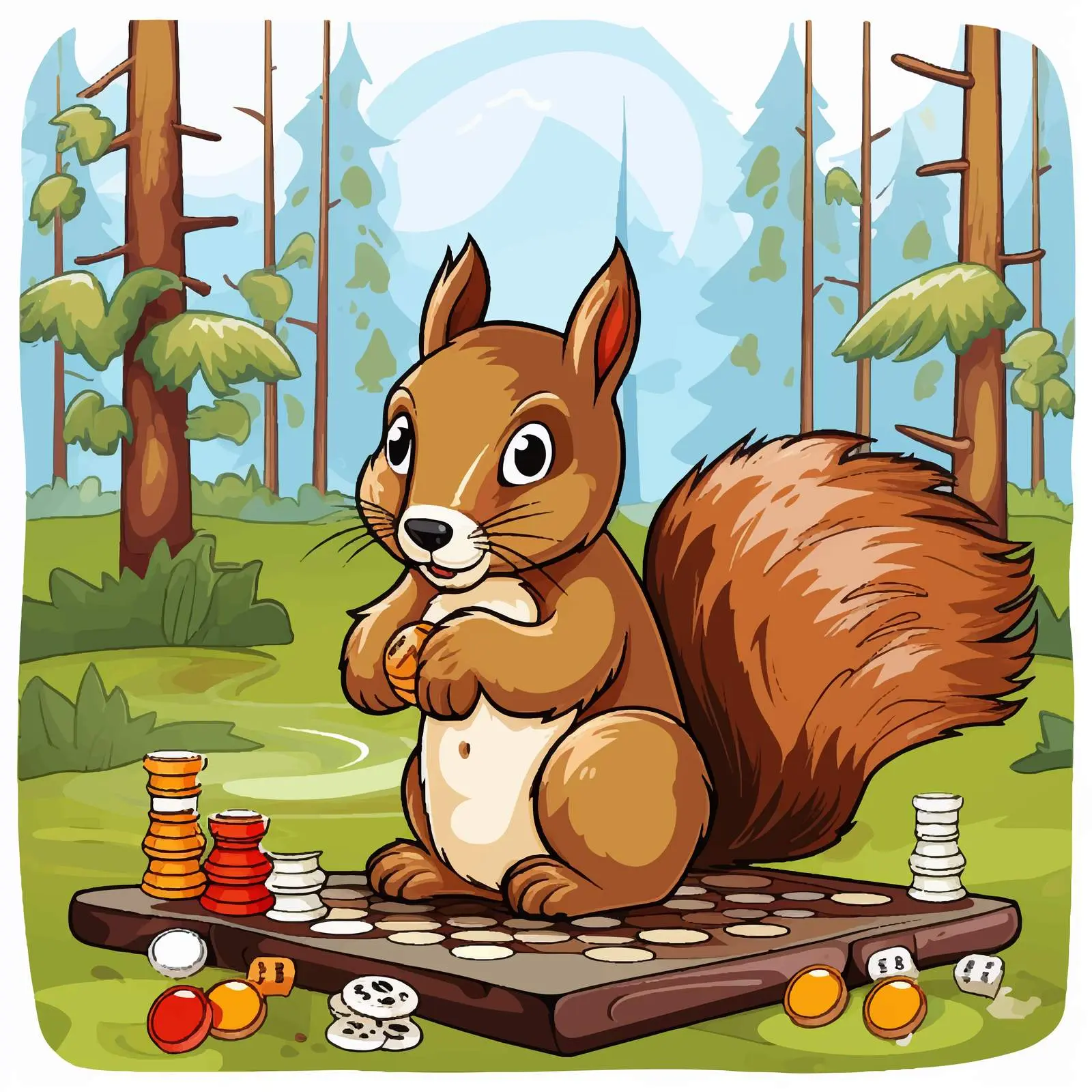 Squirrel Board Games Template Vector Illustration — free download from Dotvec