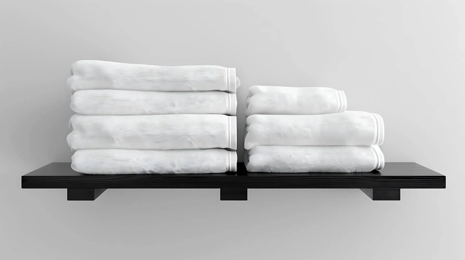Elegant Towel Stack on Black Surface — free download from Dotvec