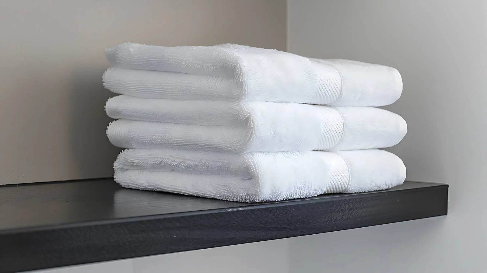 Neatly Arranged White Towels on Black Surface — free download from Dotvec