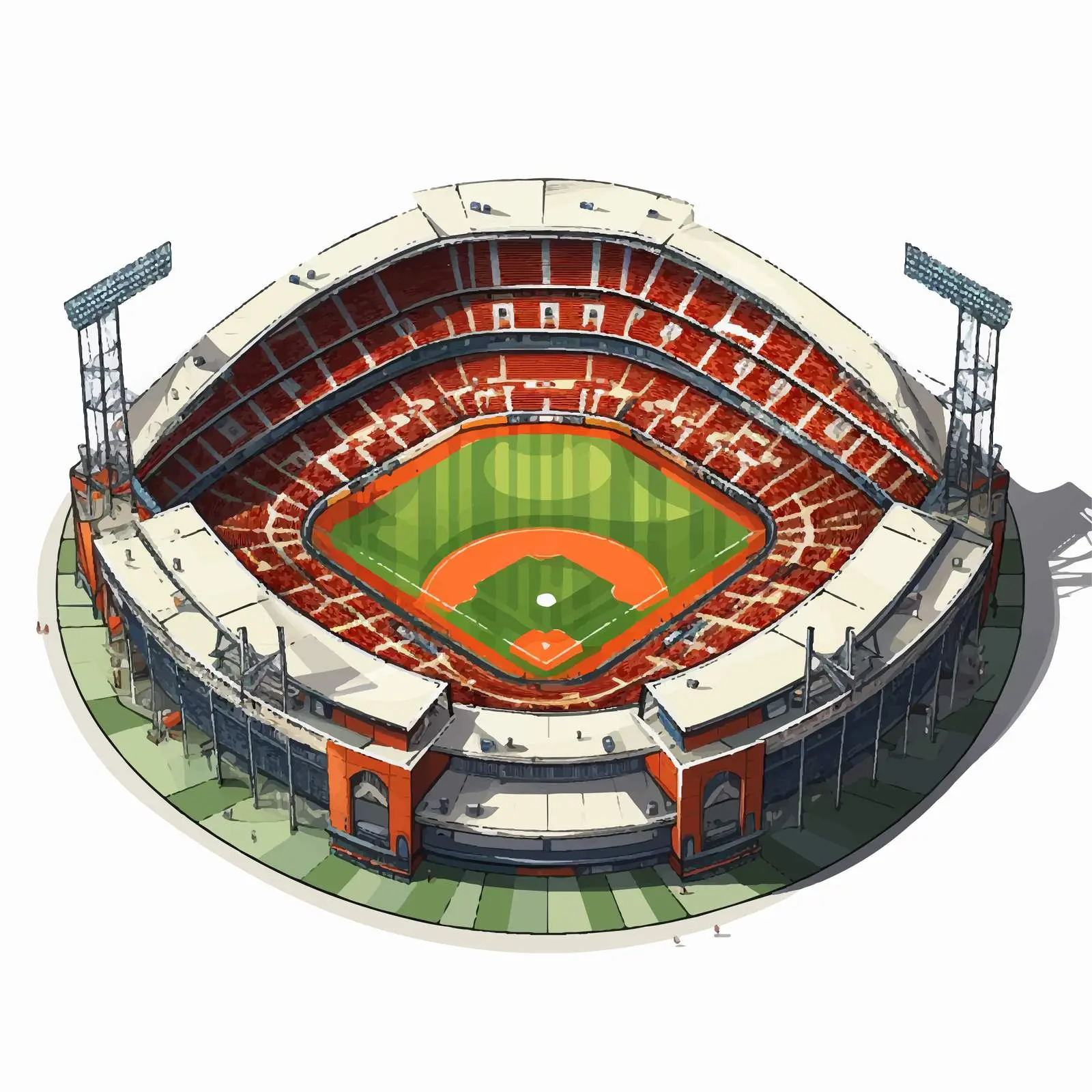 Cartoon Stadium with Running Track Vector Illustration — free download from Dotvec