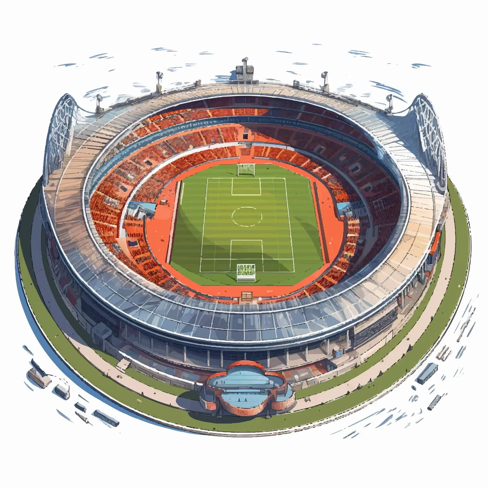 Cartoon Vector Stadium Running Track Design – free sport activities image from Dotvec