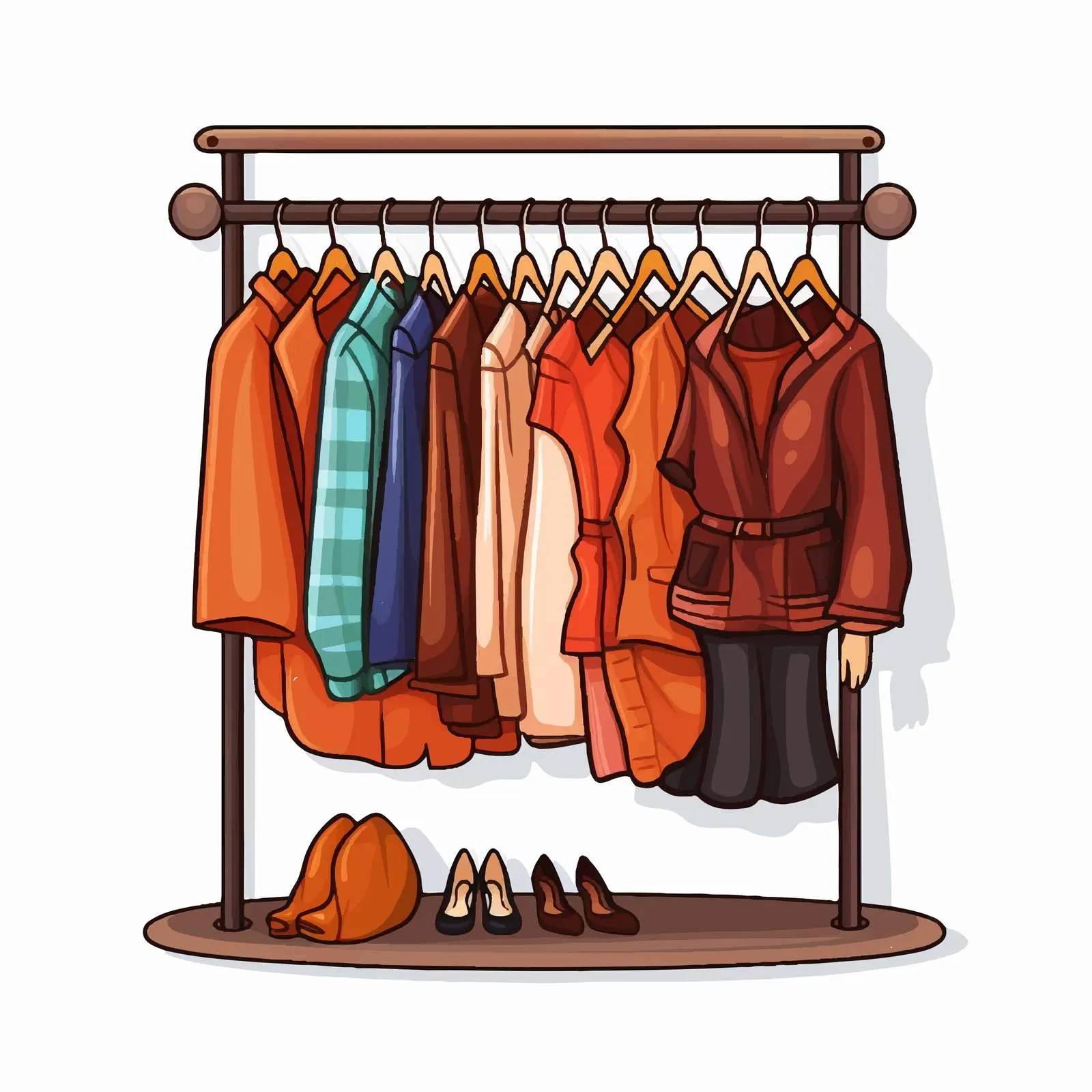 Clothes Rack Sticker Template with Various Garments — free download from Dotvec