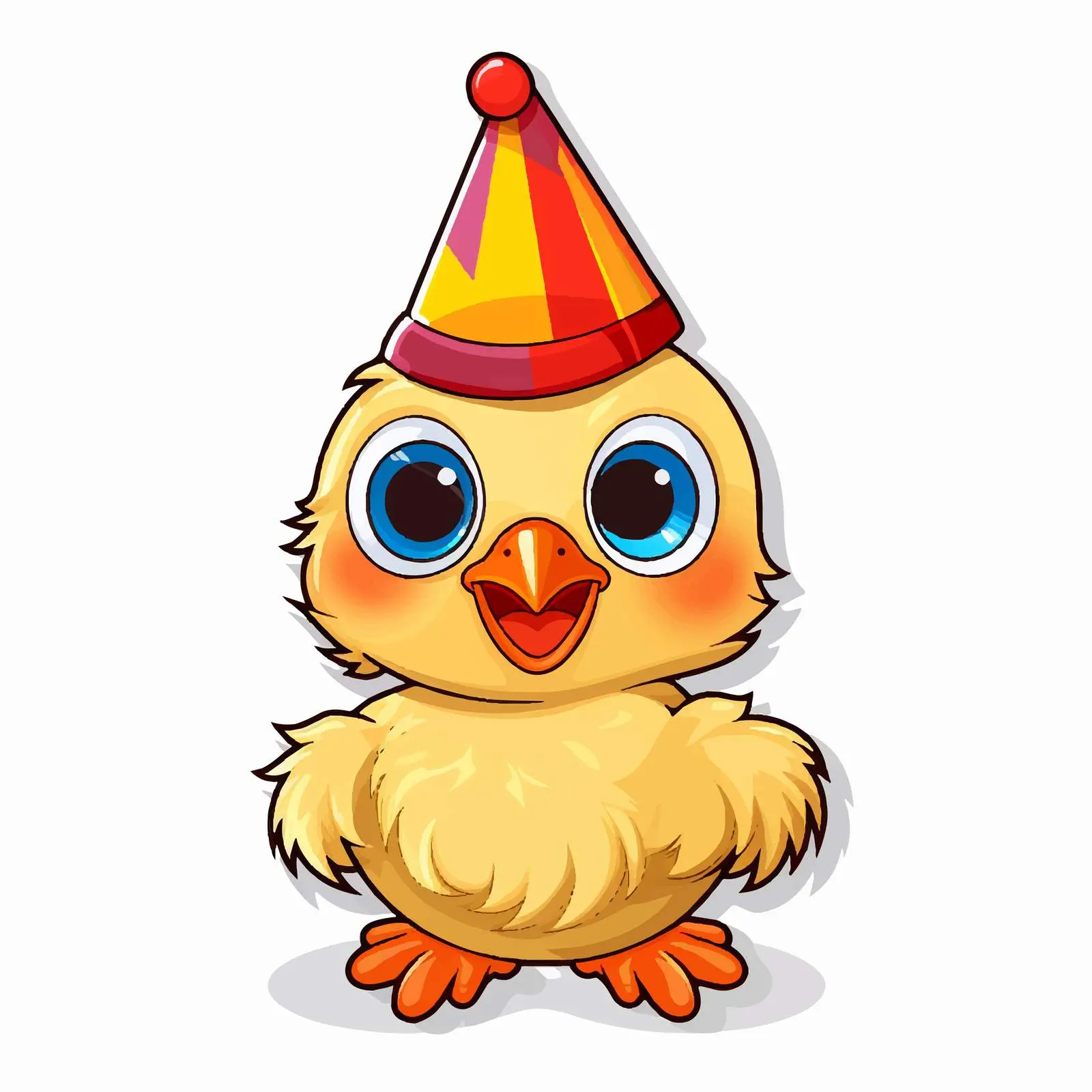 Baby Chicken Party Hat Sticker Template — free download from Dotvec