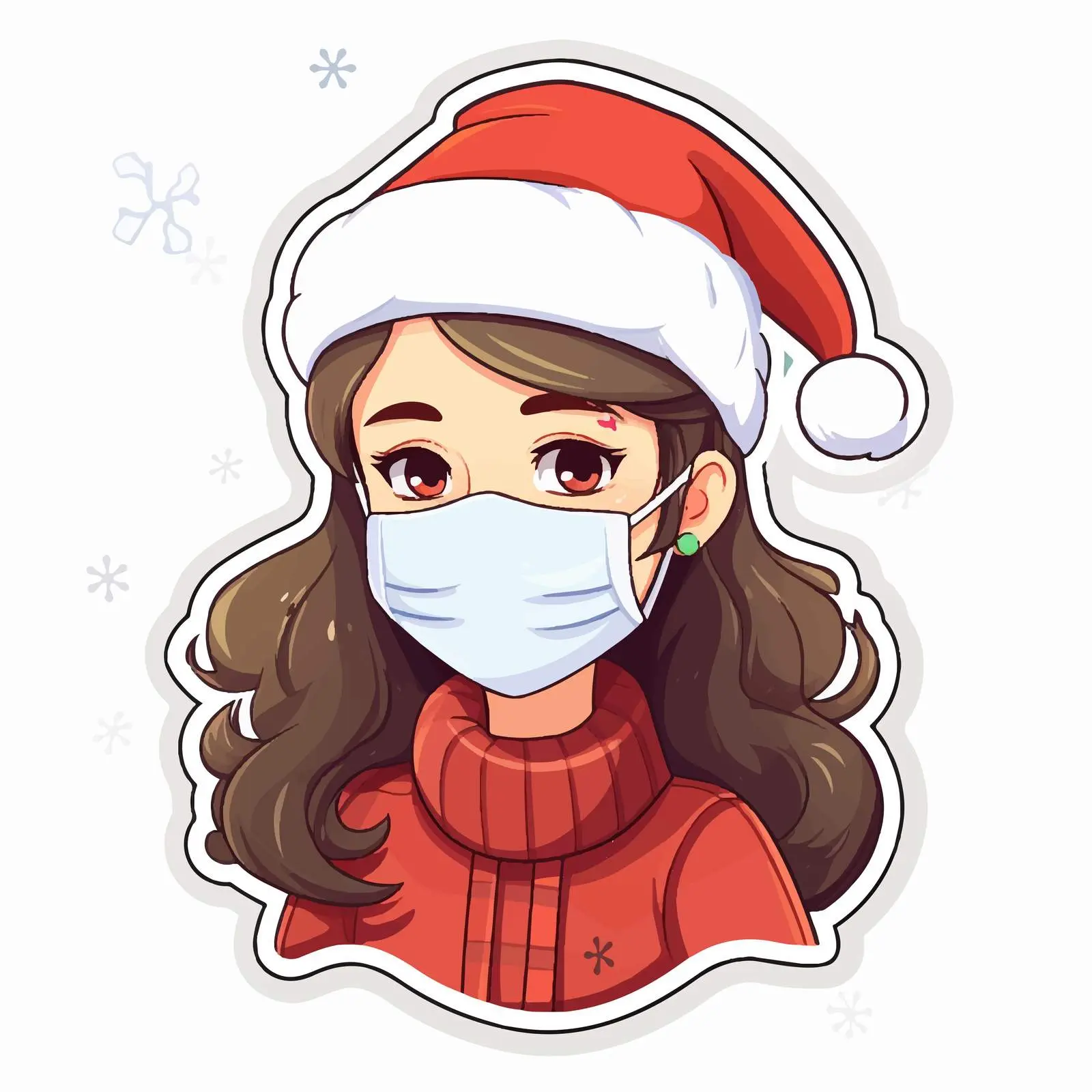 Christmas Mask Sticker Featuring Girl Design — free download from Dotvec