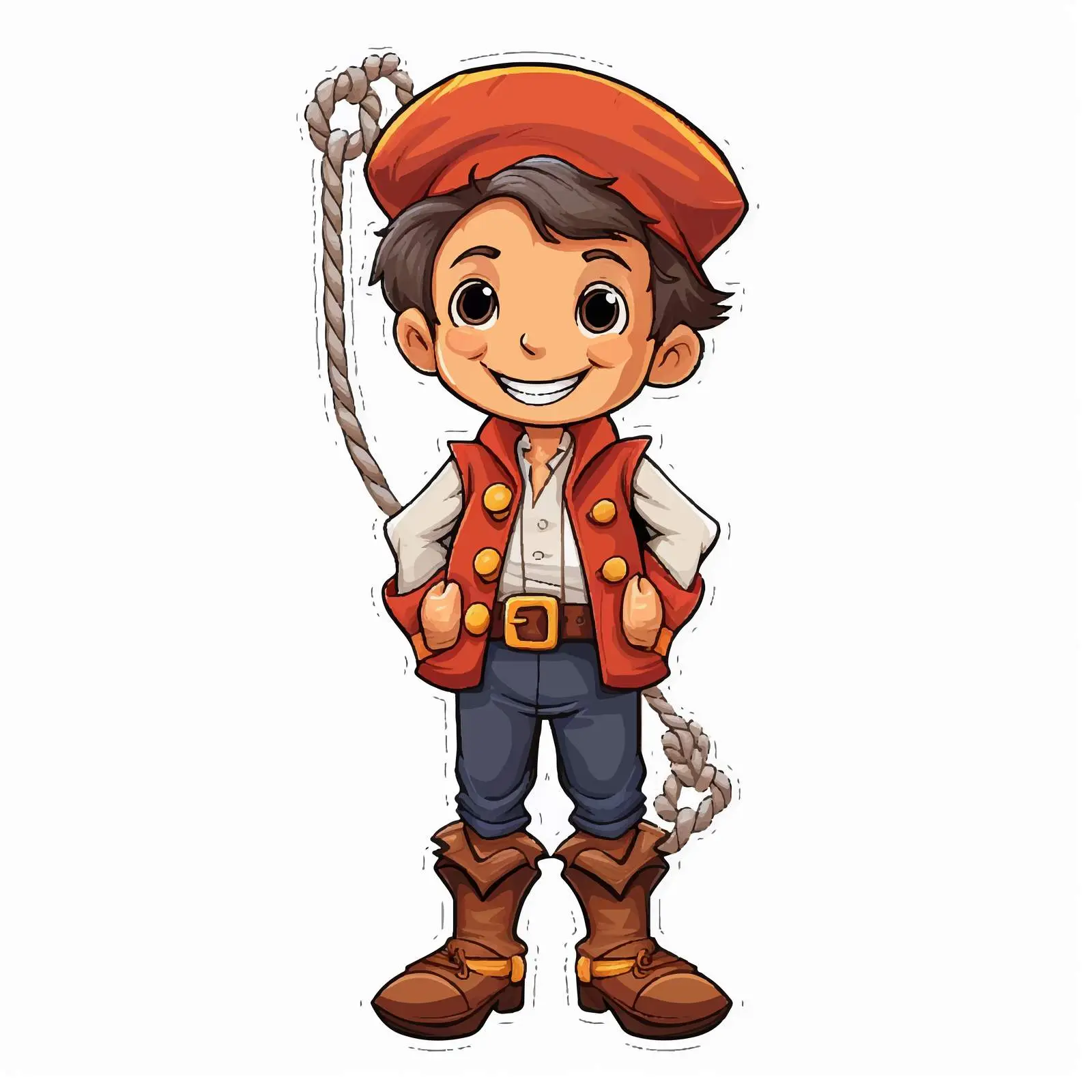 Pirate Boy Sticker Template with Rope Design — free download from Dotvec