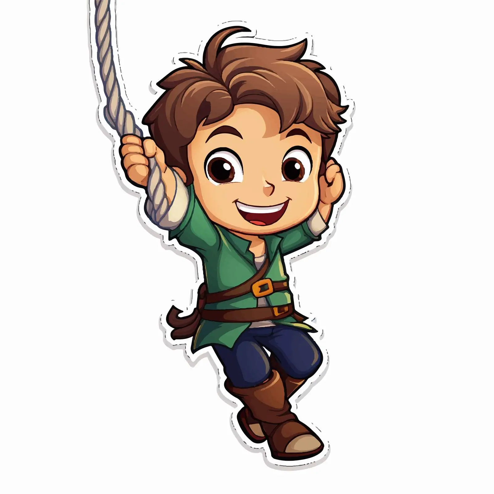 Pirate Boy Sticker Template with Rope Design – free imaginative artwork image from Dotvec