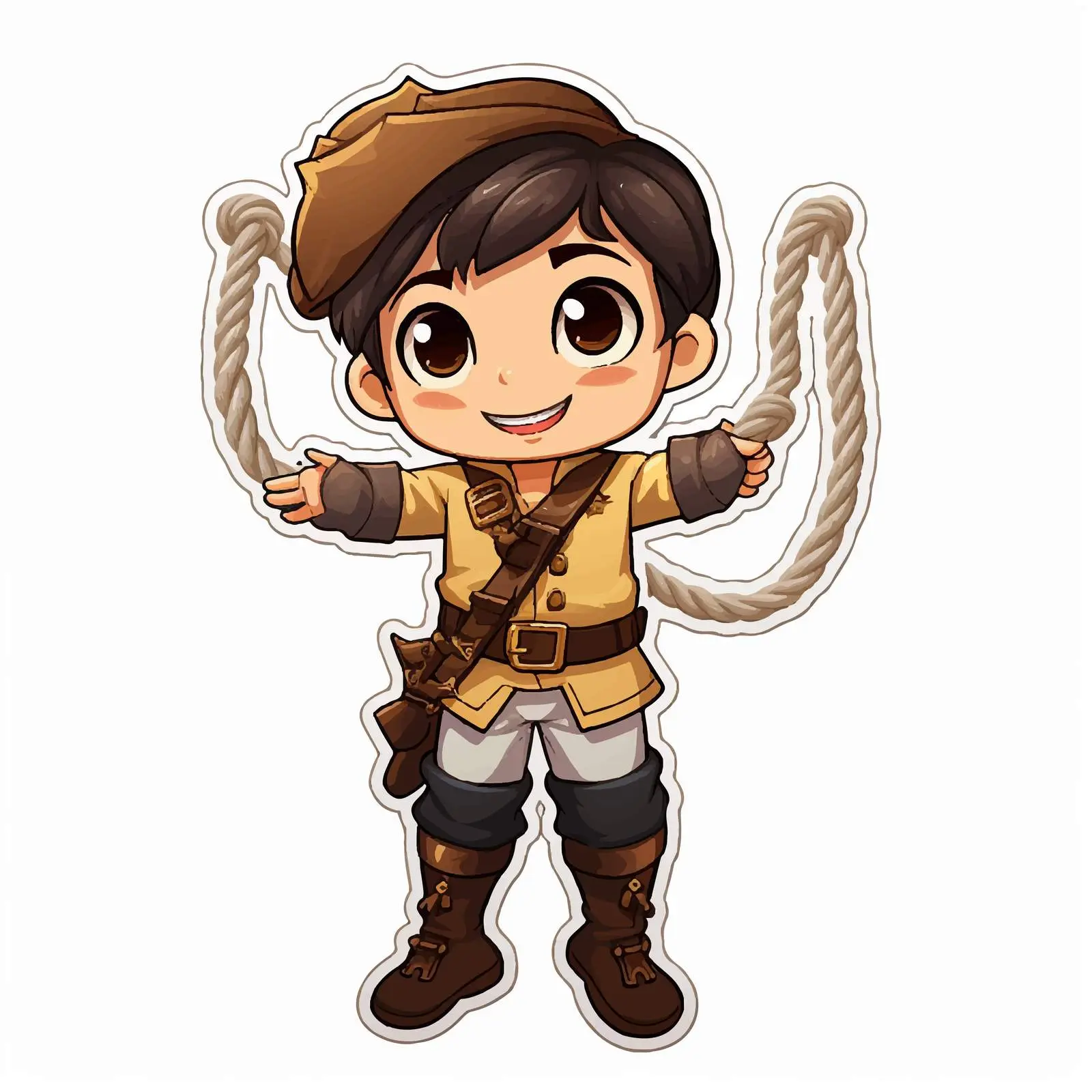 Pirate Boy Sticker Template with Rope Design — free download from Dotvec