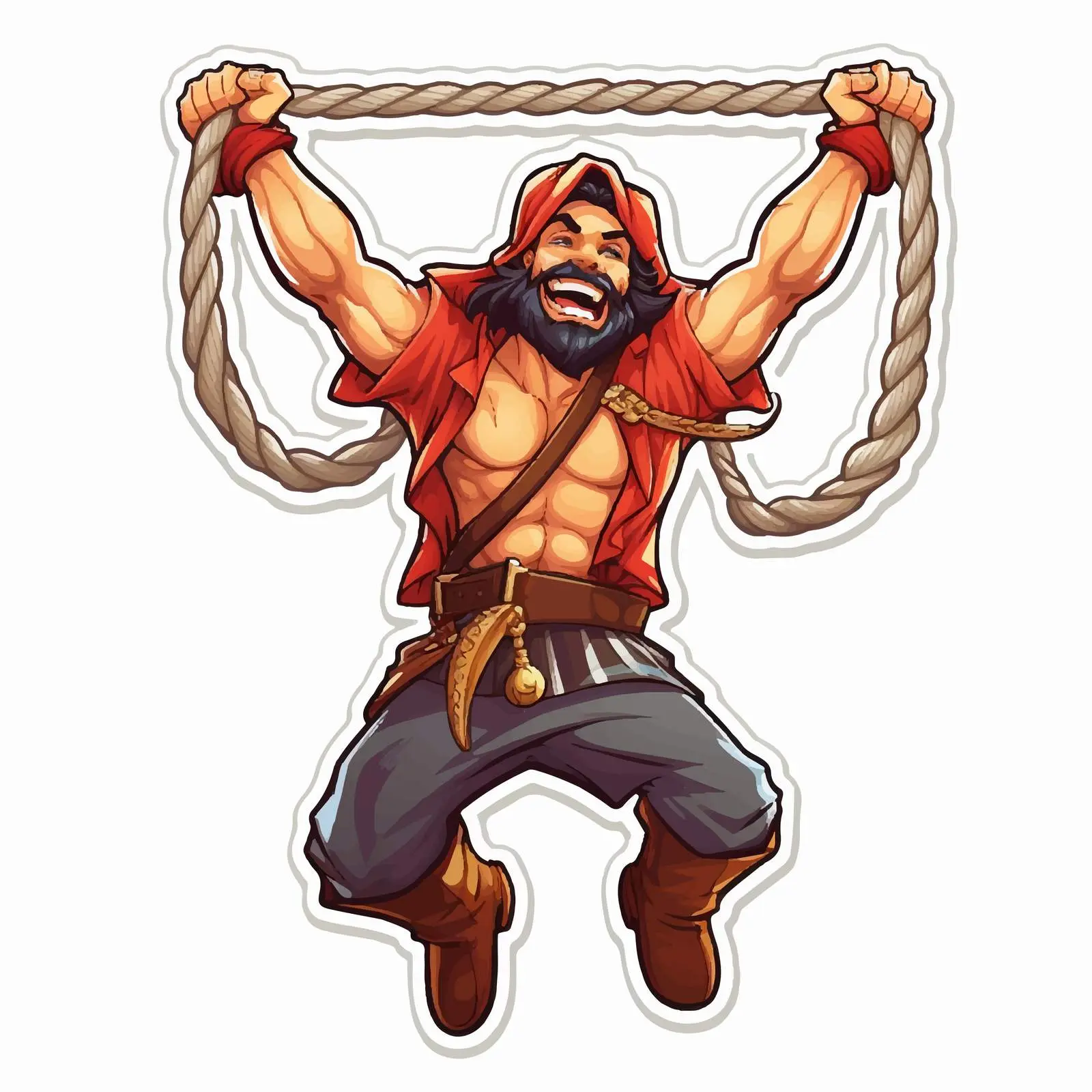 Pirate Man Sticker Template with Rope Design — free download from Dotvec