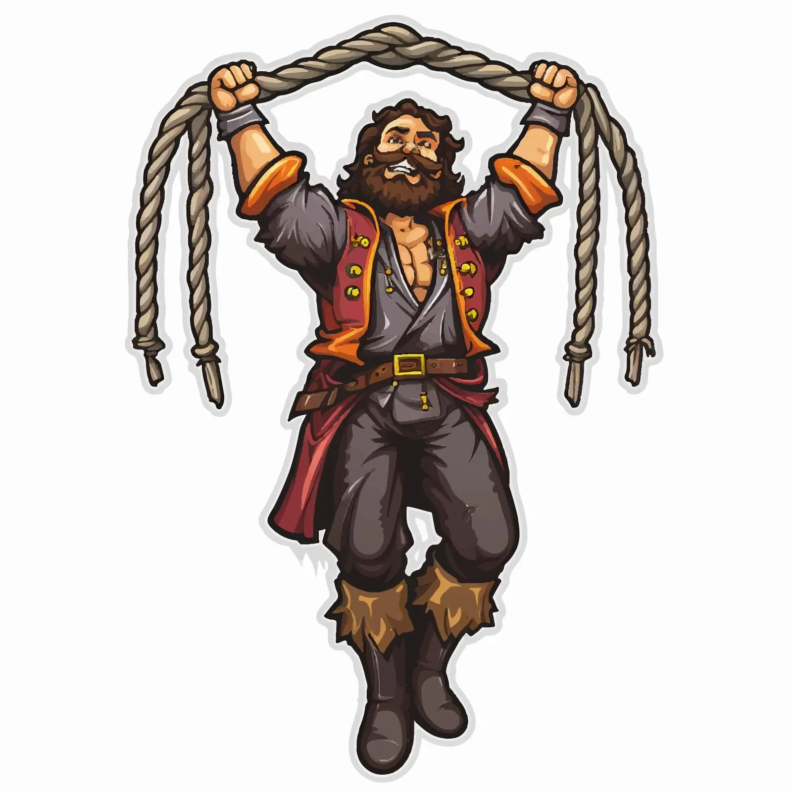 Pirate Man Sticker Template with Rope Design — free download from Dotvec
