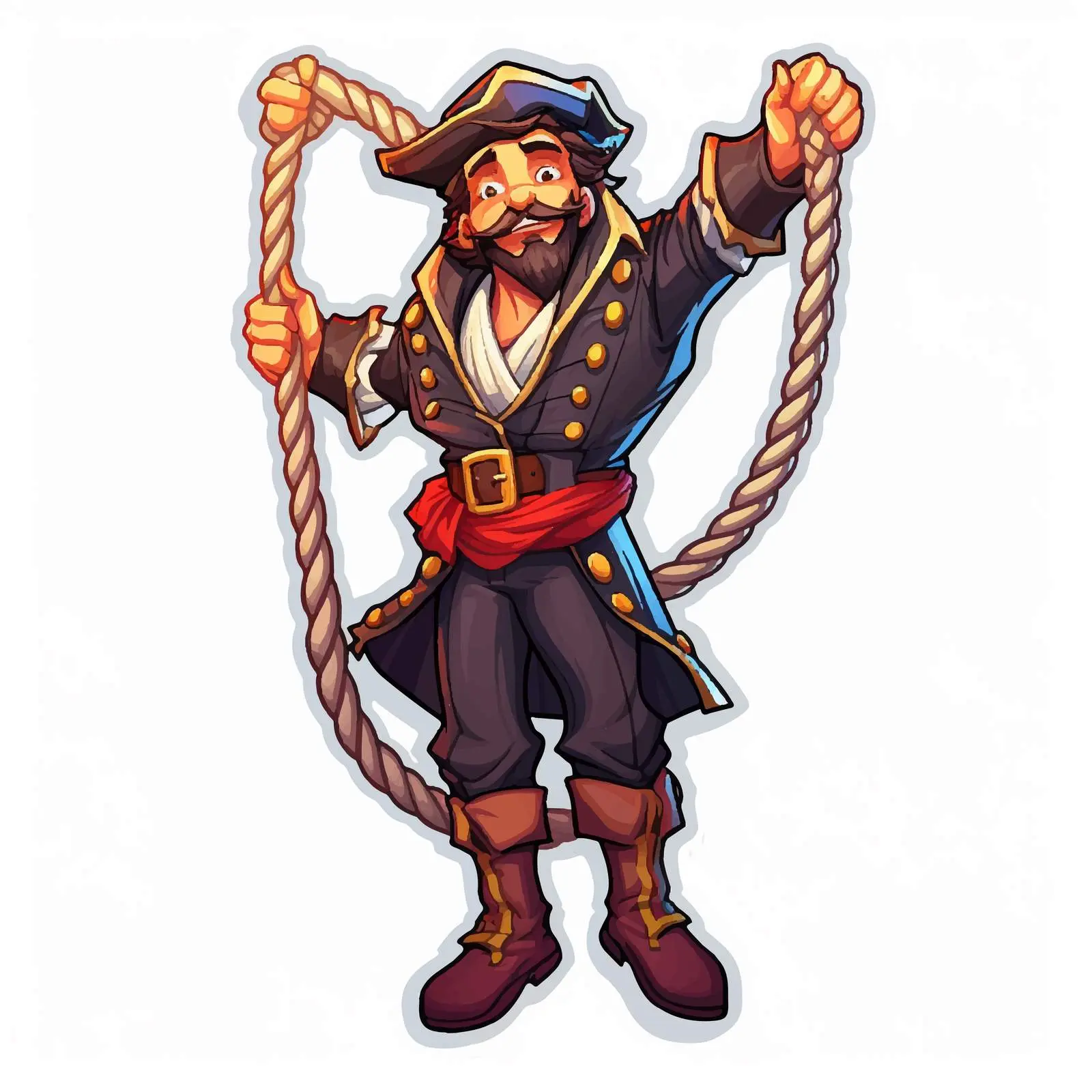 Pirate Man Sticker Template with Rope Design — free download from Dotvec