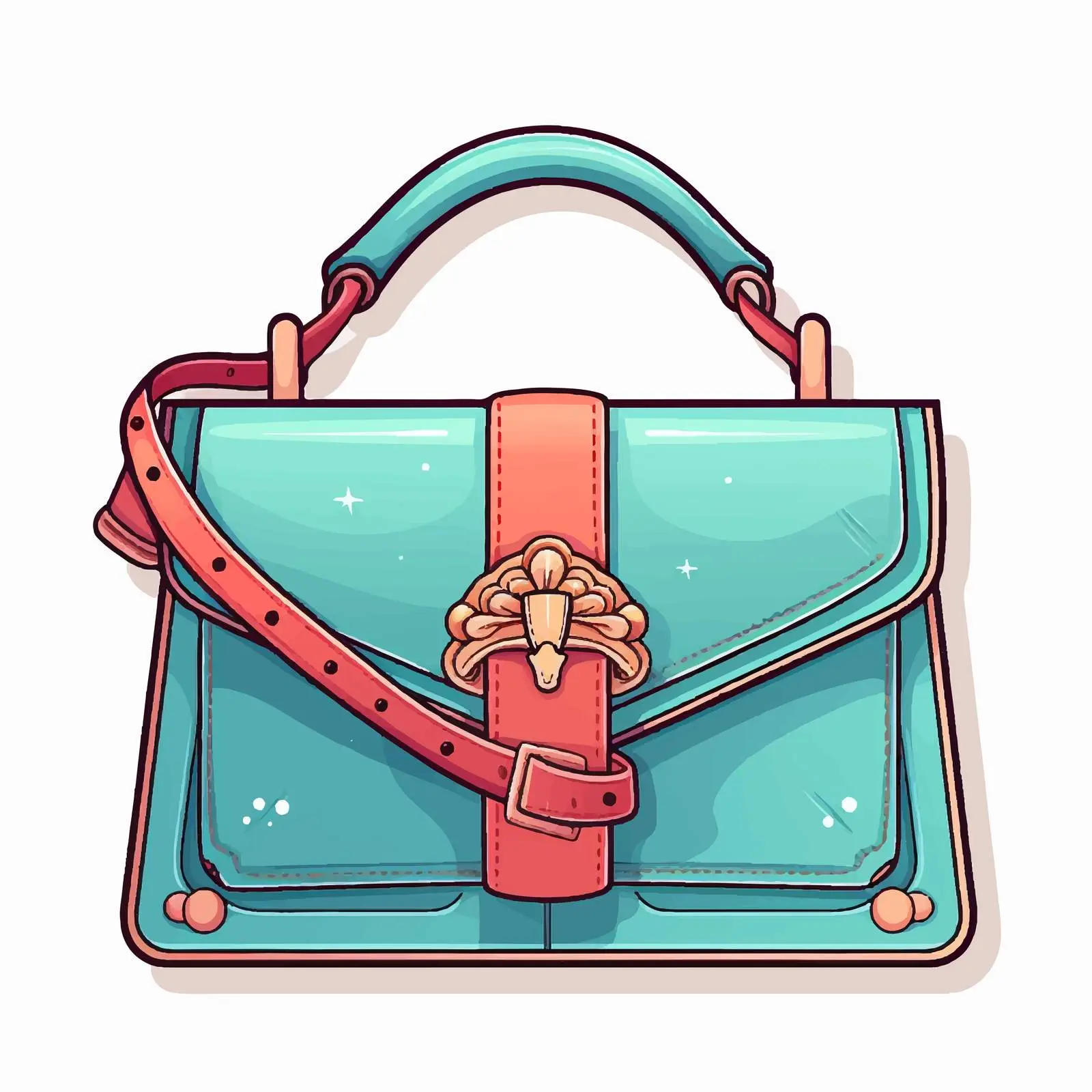 Vintage Women Shoulder Bag Sticker Template — free download from Dotvec