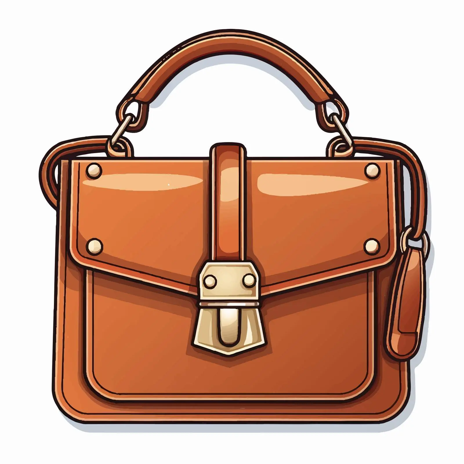 Vintage Women's Shoulder Bag Sticker Template – free handbag illustration image from Dotvec