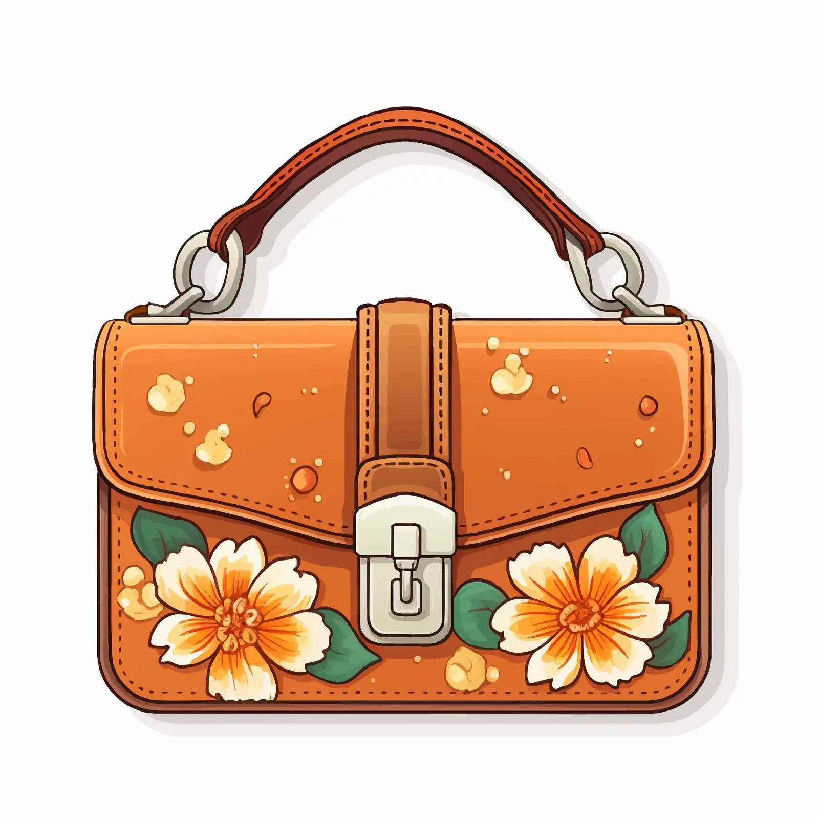 Vintage Women's Shoulder Bag Sticker Template – free elegant bag image from Dotvec