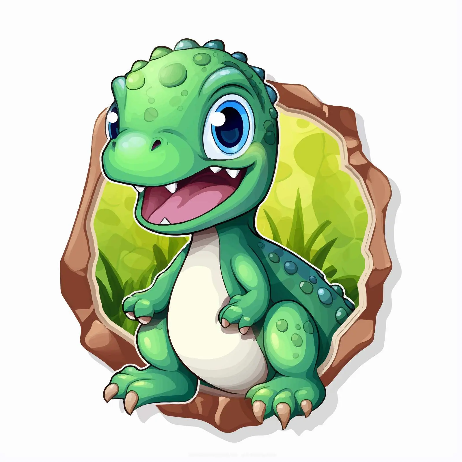 Baby Dinosaur Hatching from Egg Sticker Template — free download from Dotvec