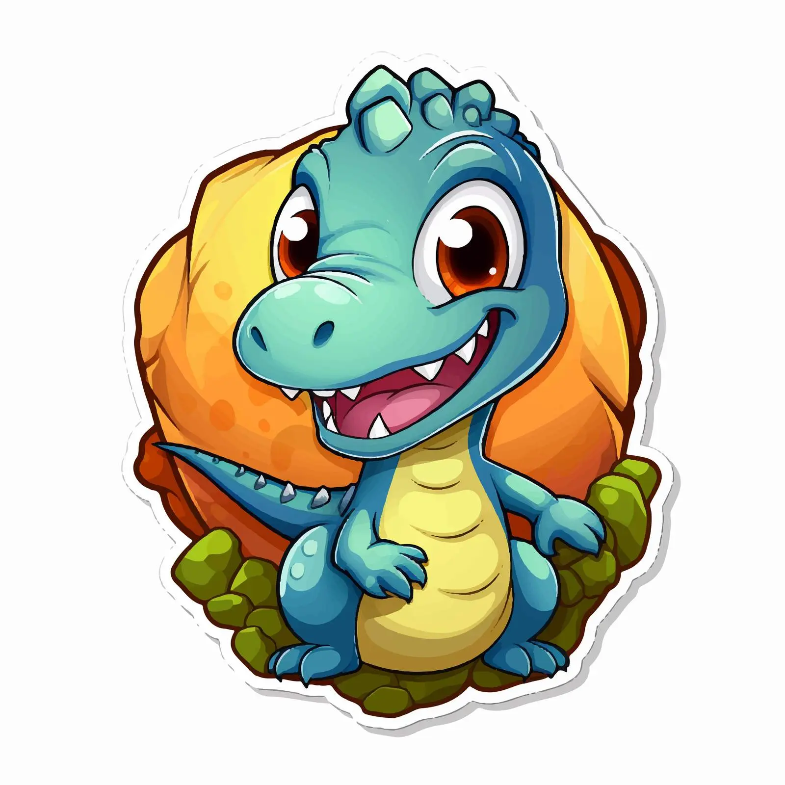 Baby Dinosaur Hatching Sticker Template — free download from Dotvec