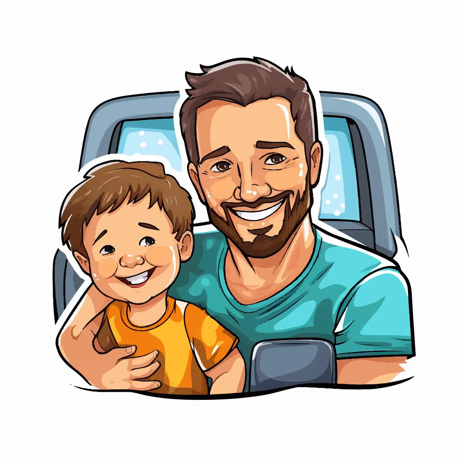Father and Son Car Wash Sticker Template – free fatherhood image from Dotvec