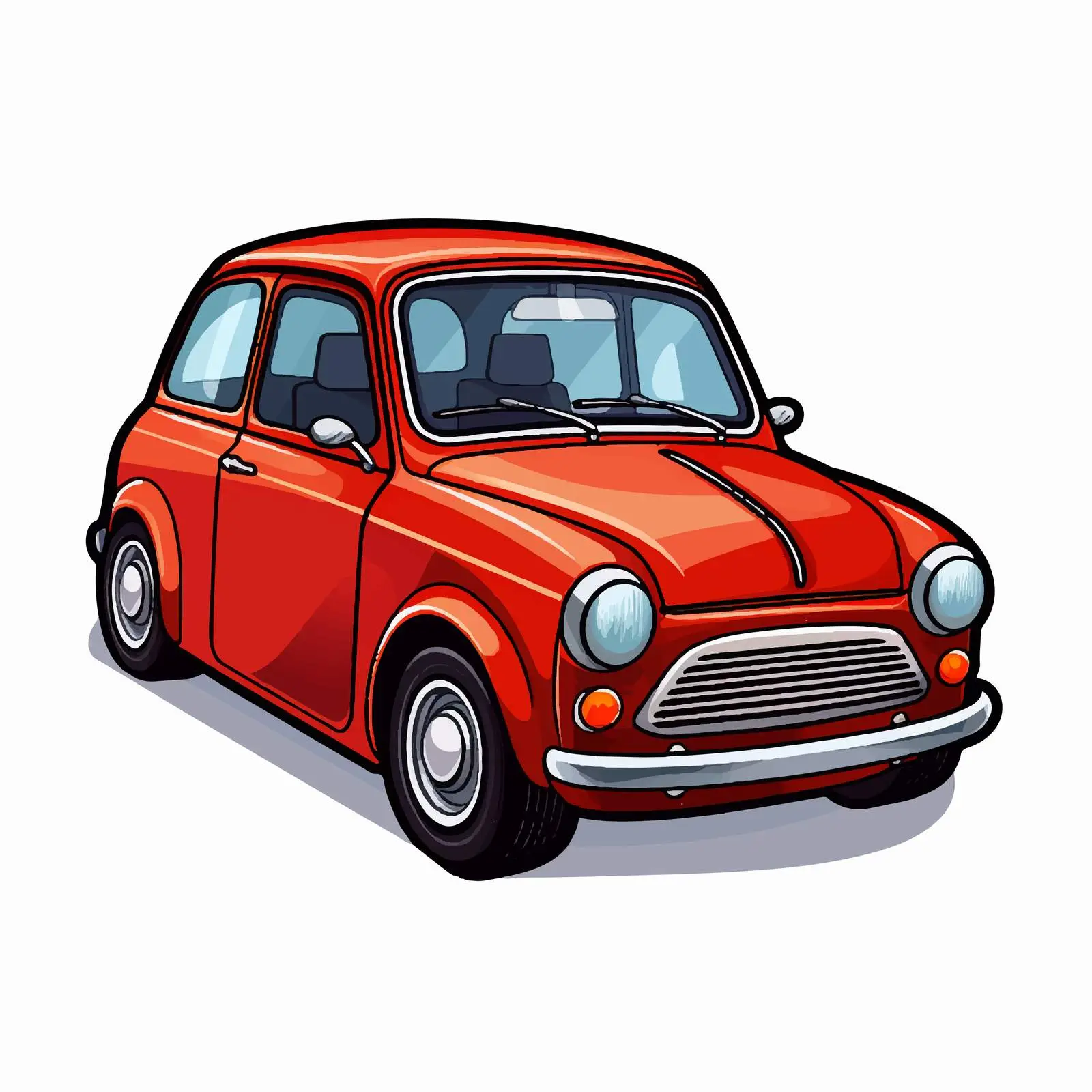 Mini Car Cartoon Sticker Template Design — free download from Dotvec