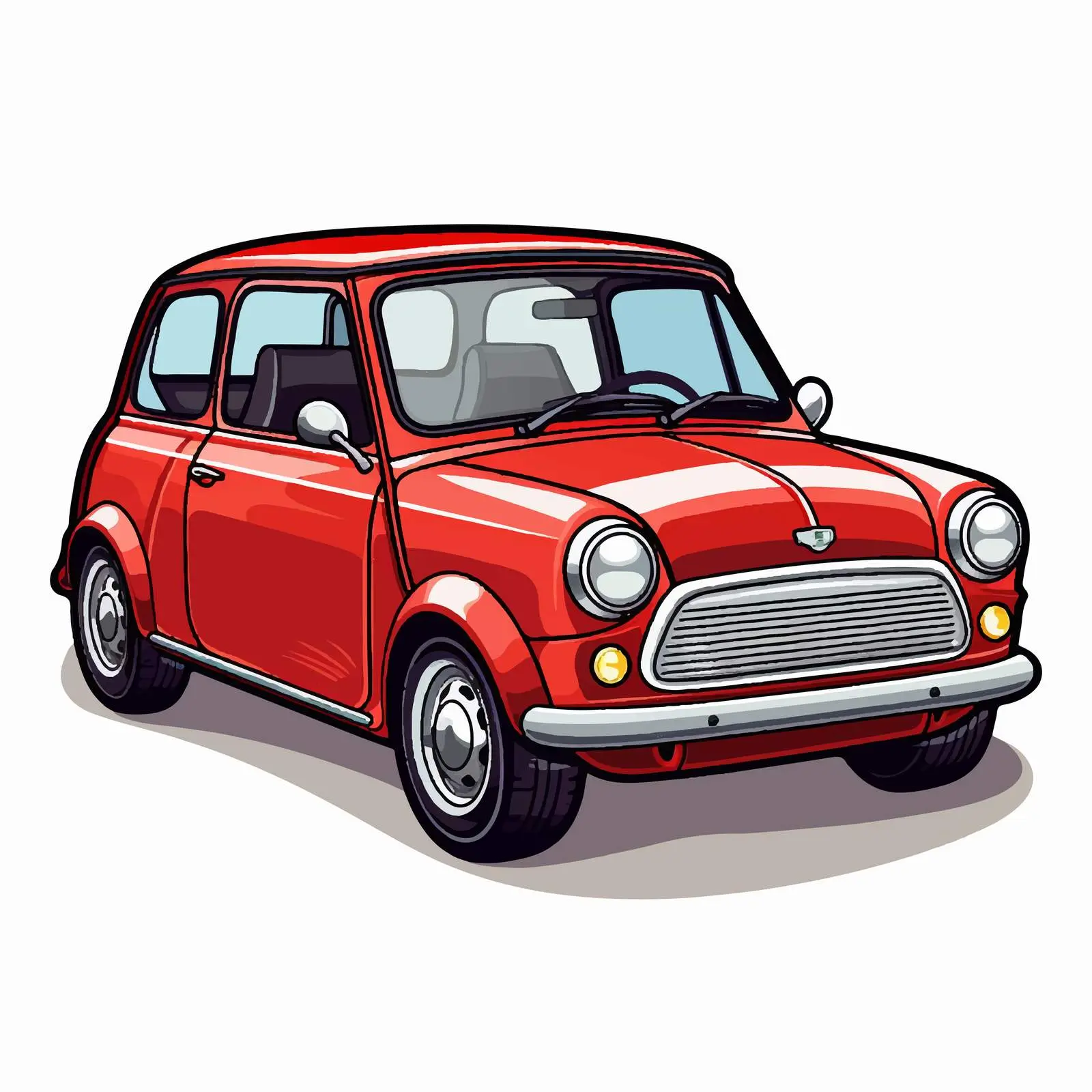Cartoon Style Mini Car Sticker Template — free download from Dotvec