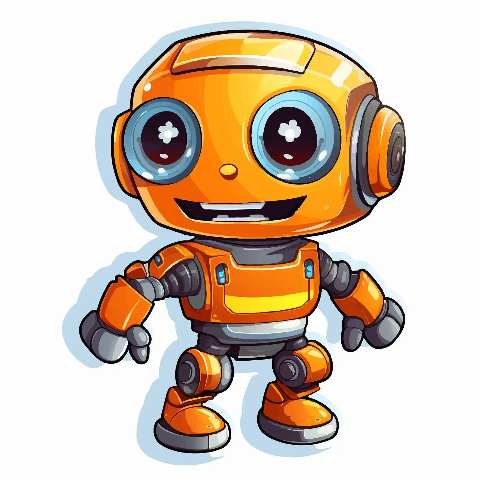 Robot Toy Cartoon Character Sticker Template — free download from Dotvec