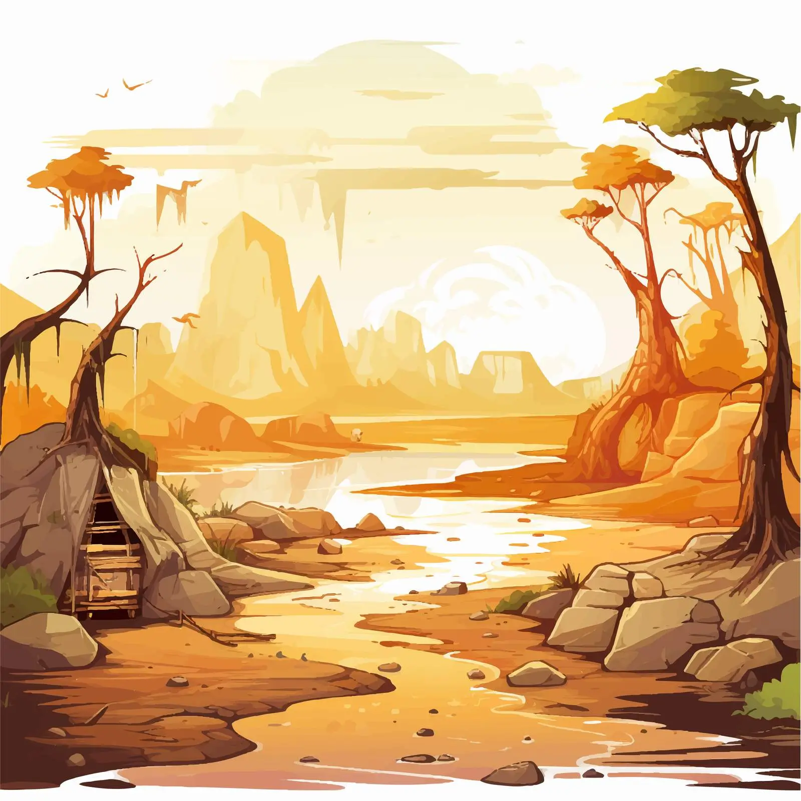 Stone Age Background Illustration Vector Art — free download from Dotvec
