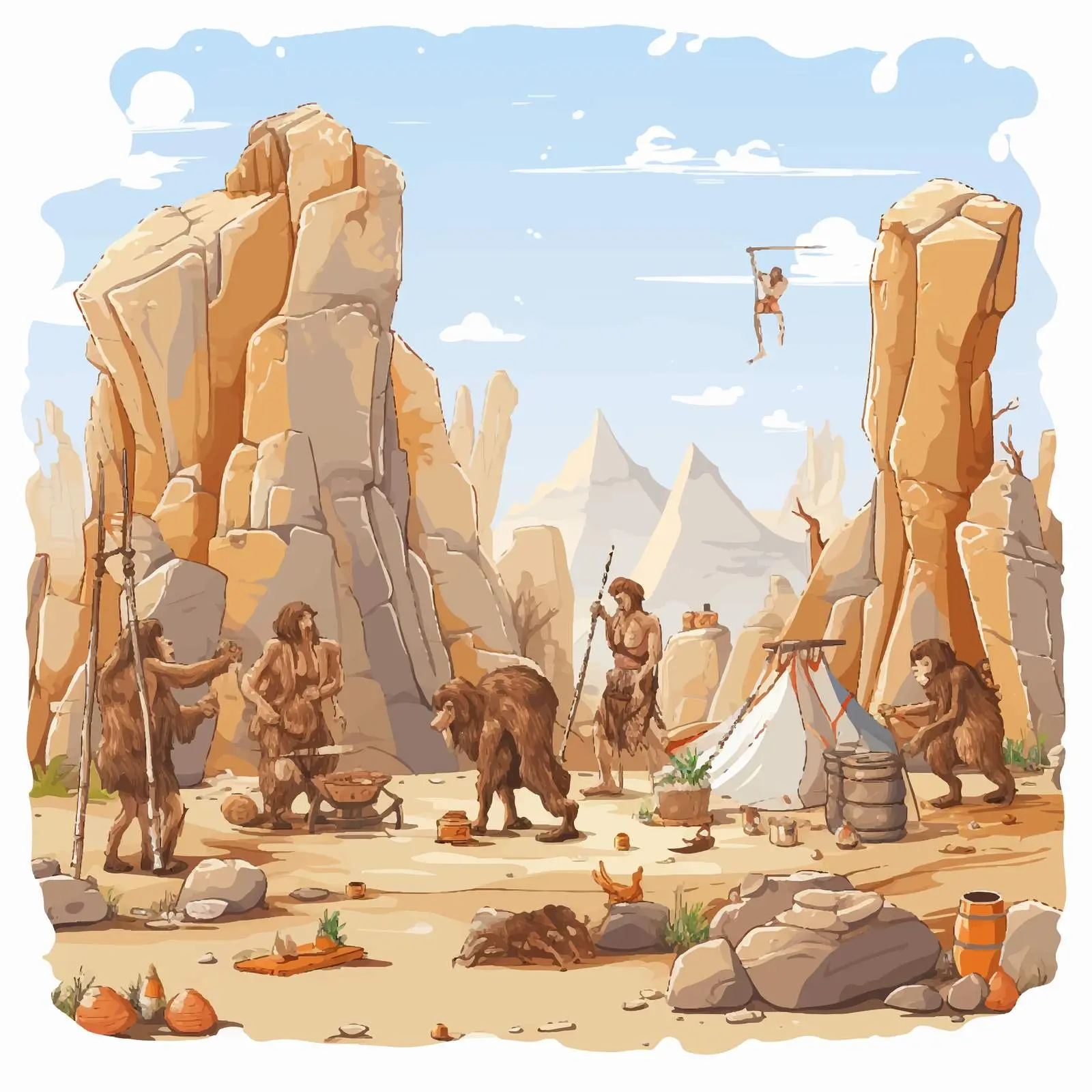 Stone Age Background Illustration Vector Art — free download from Dotvec