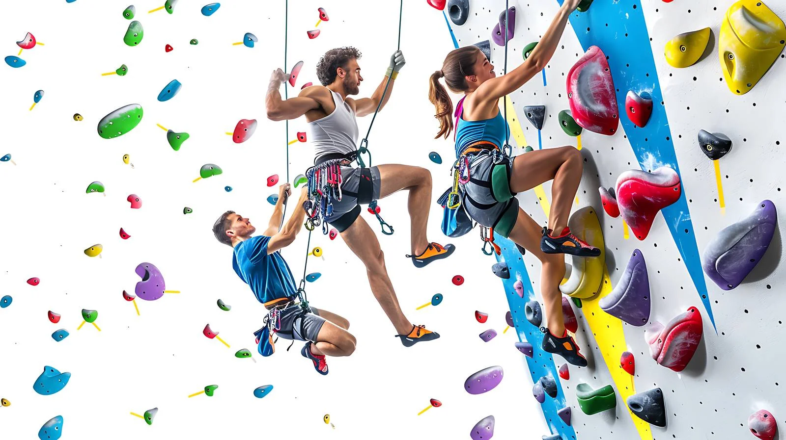 Dynamic Climbing Duo on Indoor Wall — free download from Dotvec