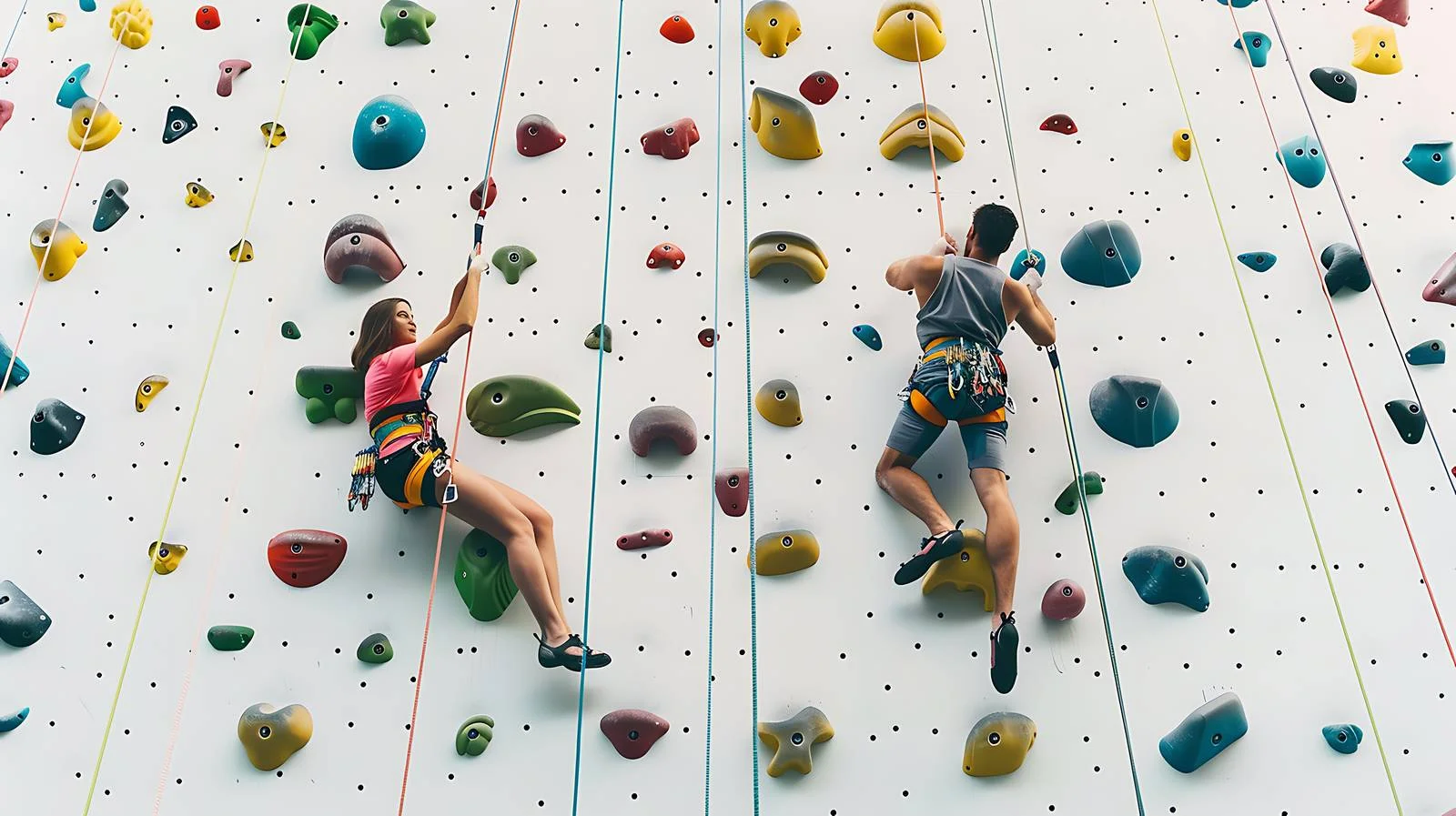 Adventurous Climbers Rest by Artificial Waterfall — free download from Dotvec