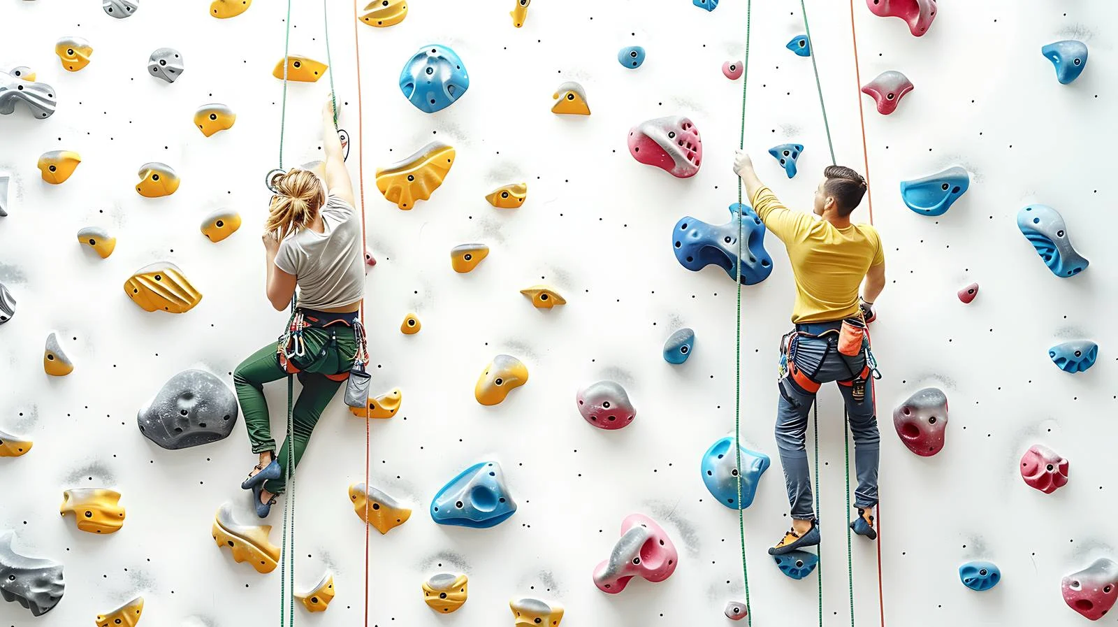 Climbers Resting Near Artificial Waterfall — free download from Dotvec