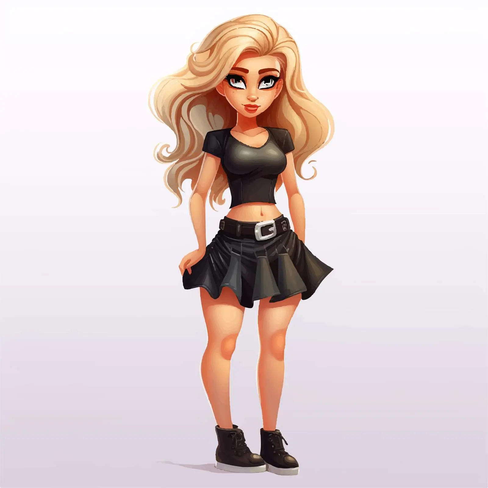 Stunning Cartoon Character in Mini Skirt Dress — free download from Dotvec