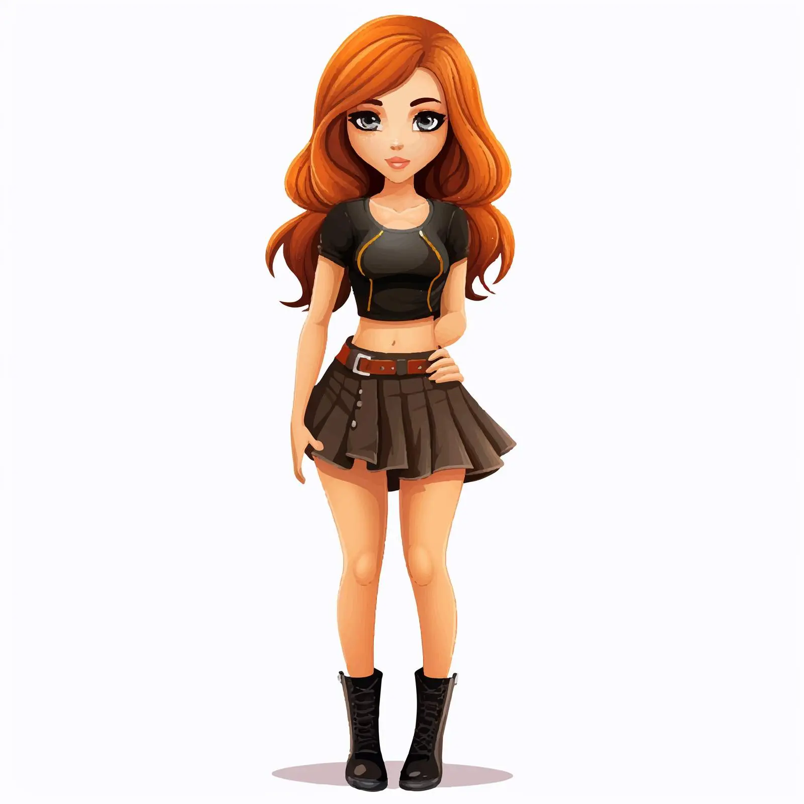 Stunning Cartoon Character in Mini Skirt Dress — free download from Dotvec