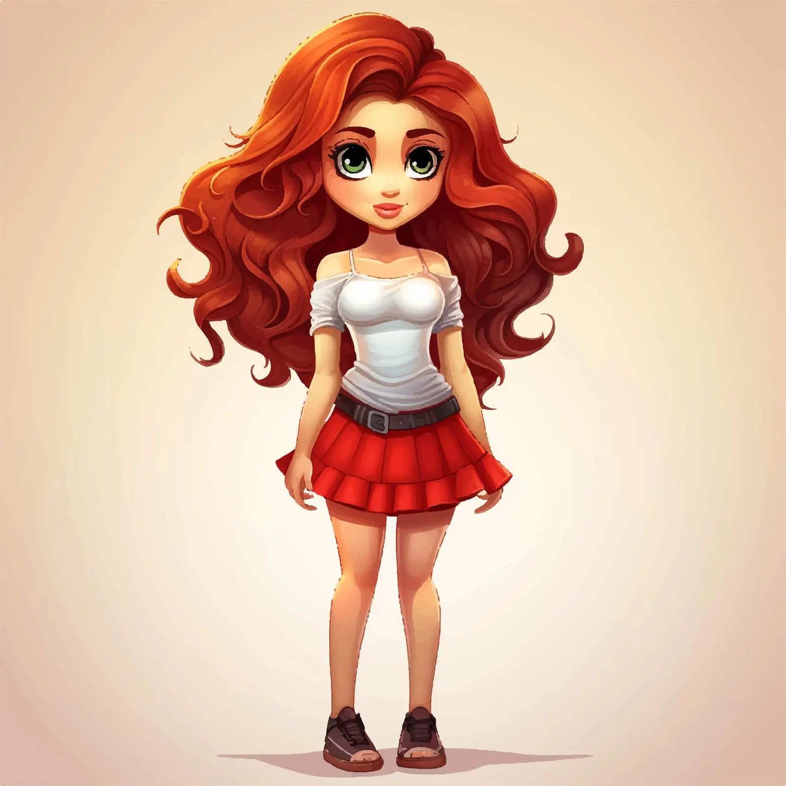 Stunning Cartoon Character in Mini Skirt Outfit — free download from Dotvec