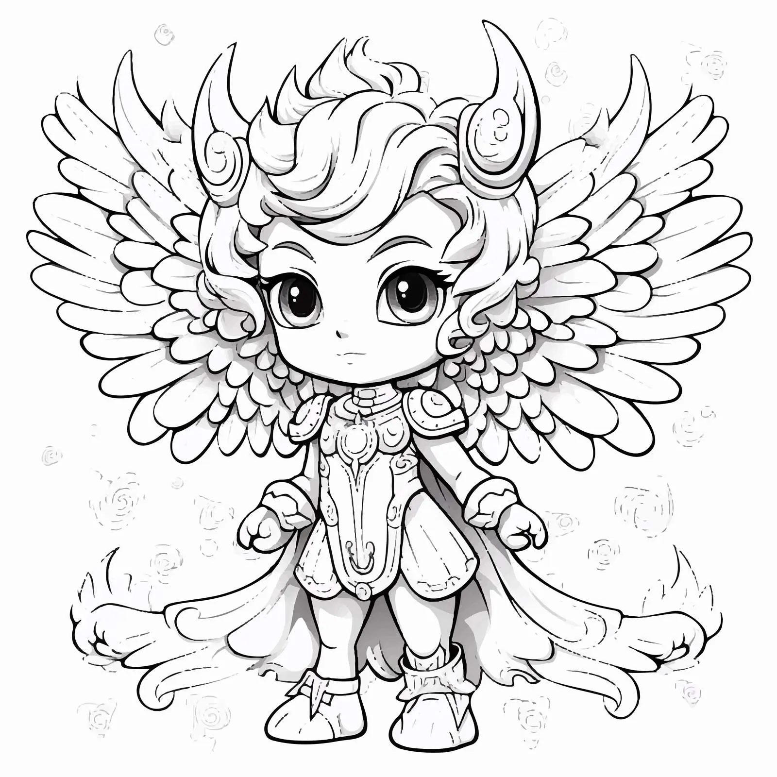Stunning Cartoon Character with Wings and Doodle Outline — free download from Dotvec