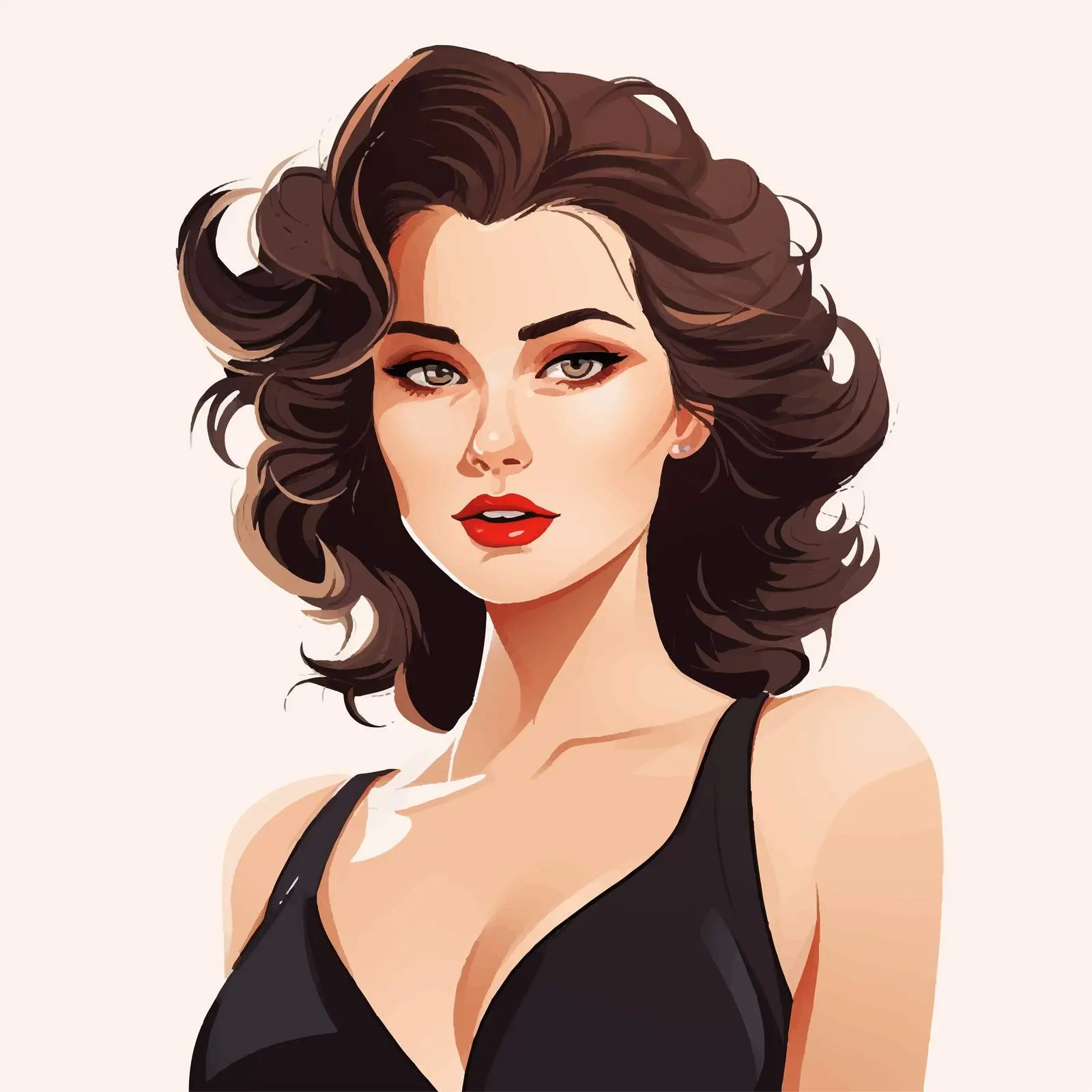 Cartoon Vector of a European Woman — free download from Dotvec
