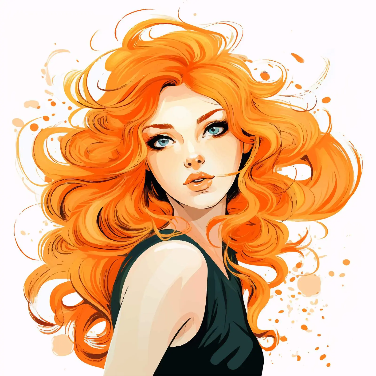 Stunning Vector Illustration of a Vibrant Girl — free download from Dotvec